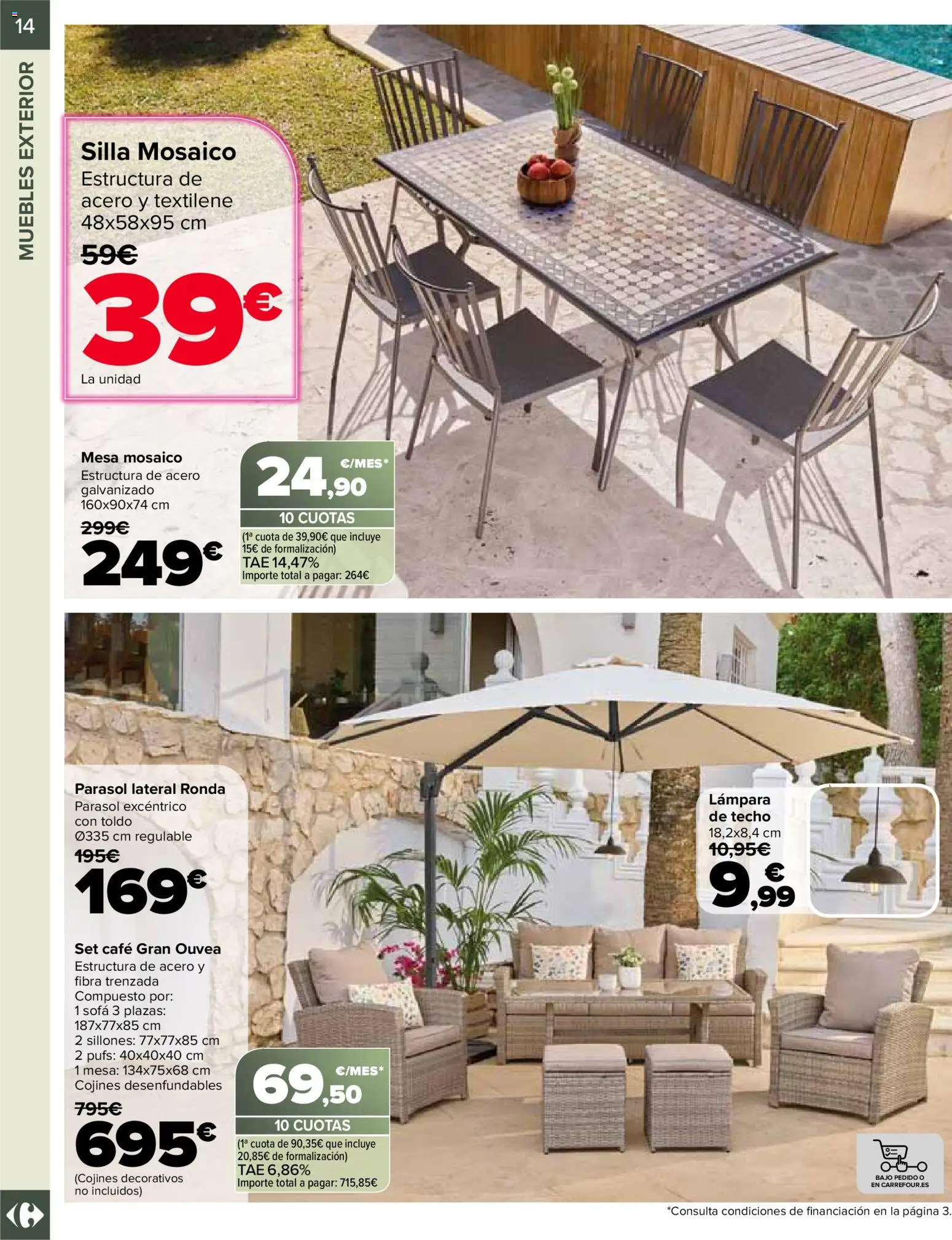 Carrefour Jardin │ válido desde el 14.04.2026 | Página: 14 | Productos: Café, Sofá, Mesa, Lámpara