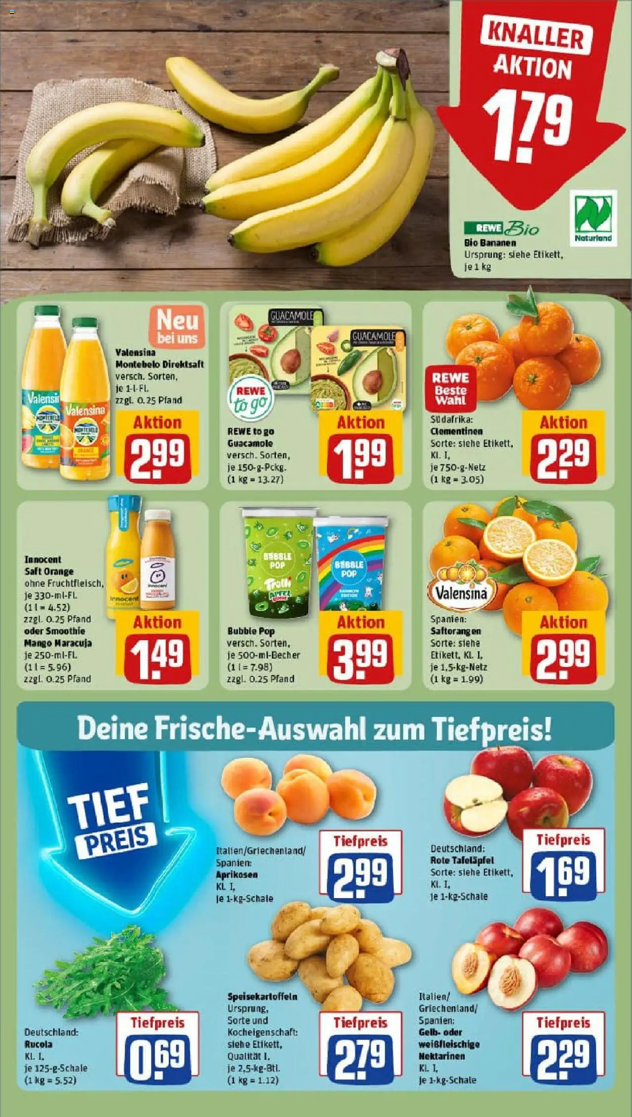 Rewe prospekt Hirschaid	 - gültig ab dem 22.06.2025 | Seite: 6 | Produkte: Nektarinen, Rucola, Bananen, Saft