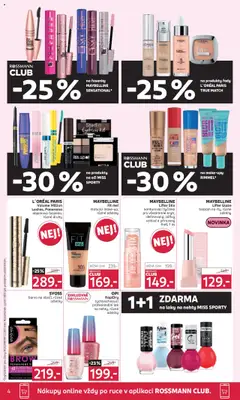 Rossmann leták od 13.08.2025 | Strana: 4 | Produkty: Makeup, Maybelline, Miss Sporty, Řasenka