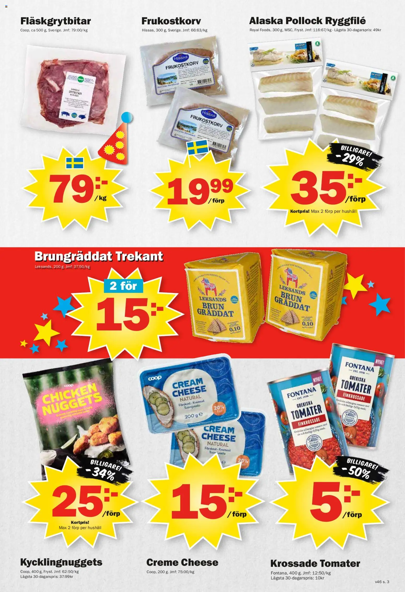 Pekås reklamblad aktuell från 10.11.2025 | Sida: 3 | Produkter: Krossade tomater, Tomater