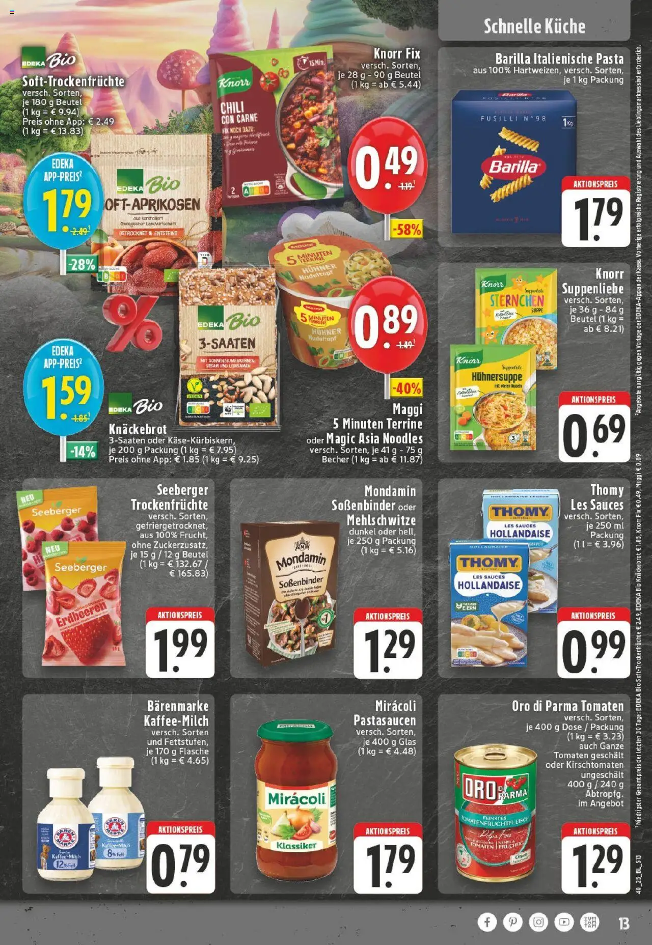 Edeka prospekt Luedenscheid	 – gültig ab 28.09.2025 | Seite: 13 | Produkte: Thomy les sauces, Barilla, Oro di parma, Erdbeeren
