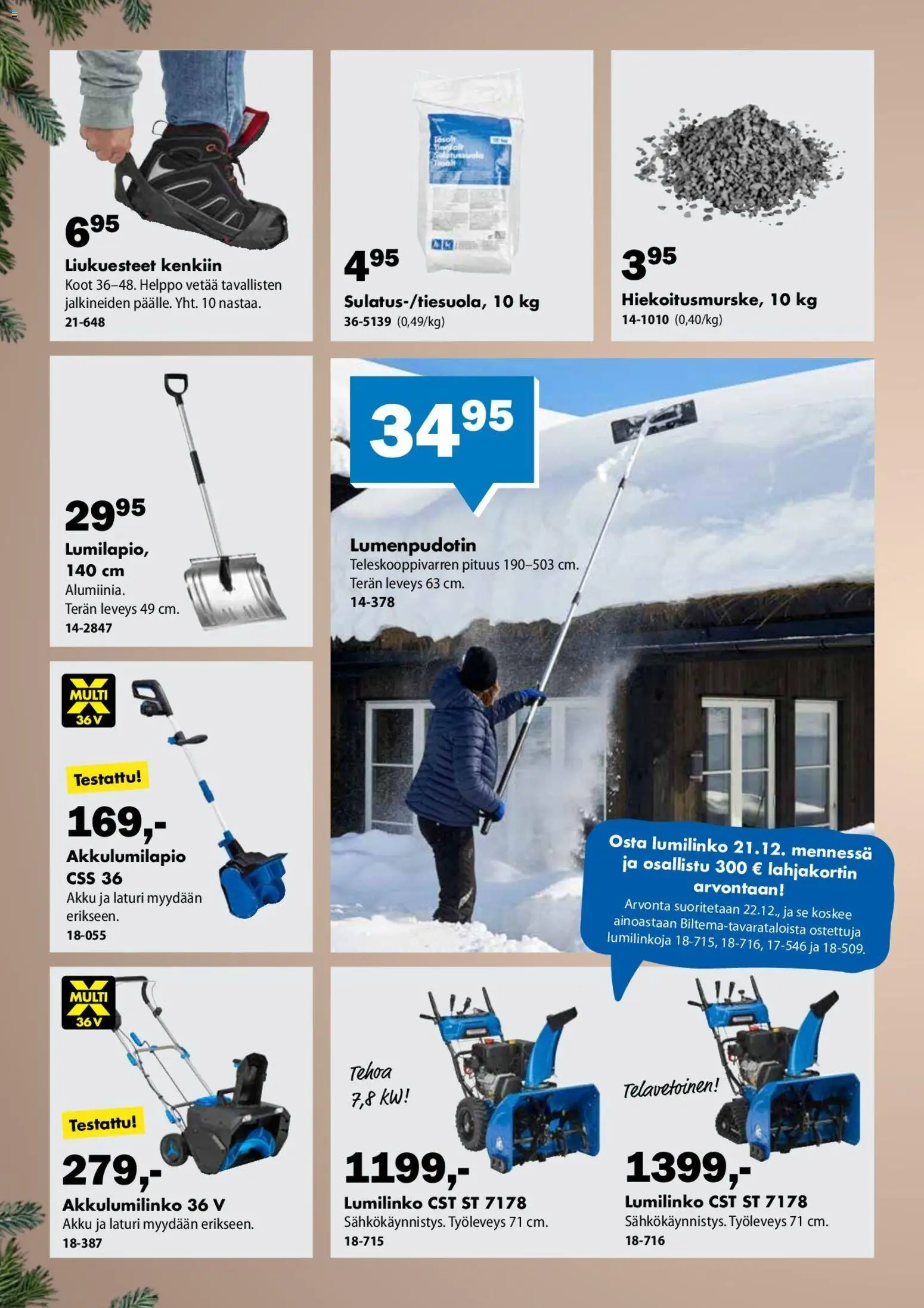 Biltema tarjoukset – voimassa 03.12.2025 alkaen | Sivu: 10 | Tuotteet: Lumilinko, Akku, Laturi