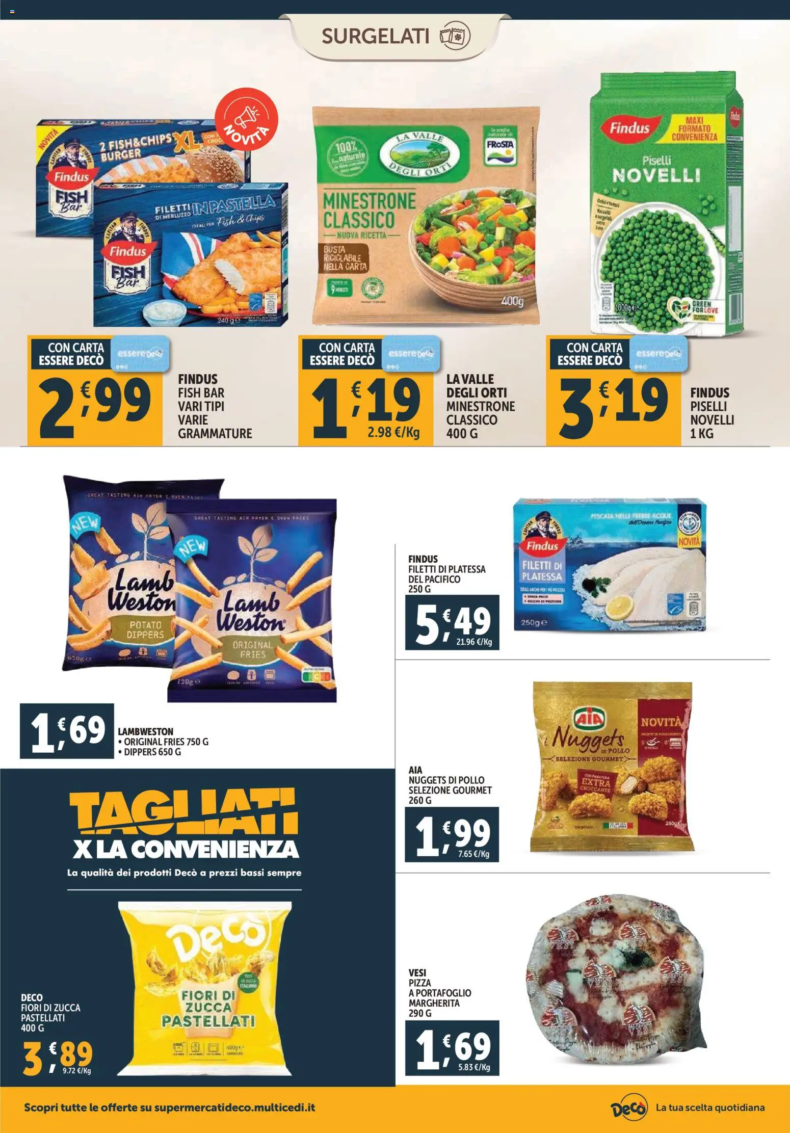 Volantino Decò del 28.10.2025 | Pagina: 8 | Prodotti: Minestrone, Pizza, Pollo, Zucca