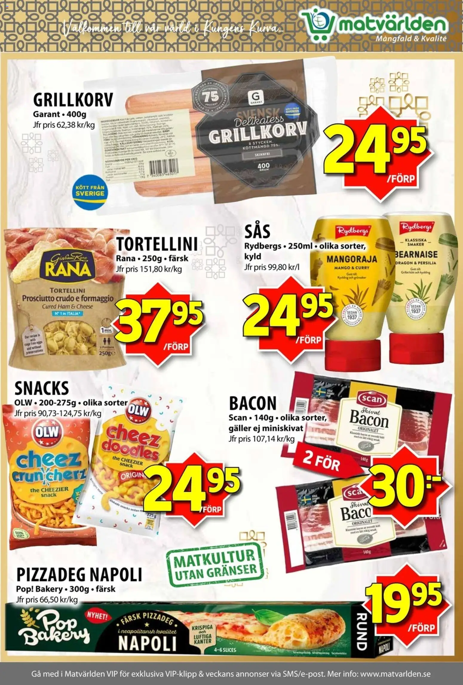 Matvärlden reklamblad aktuell från 02.02.2026 | Sida: 6 | Produkter: Galler, Grillkorv, Mango, Persilja