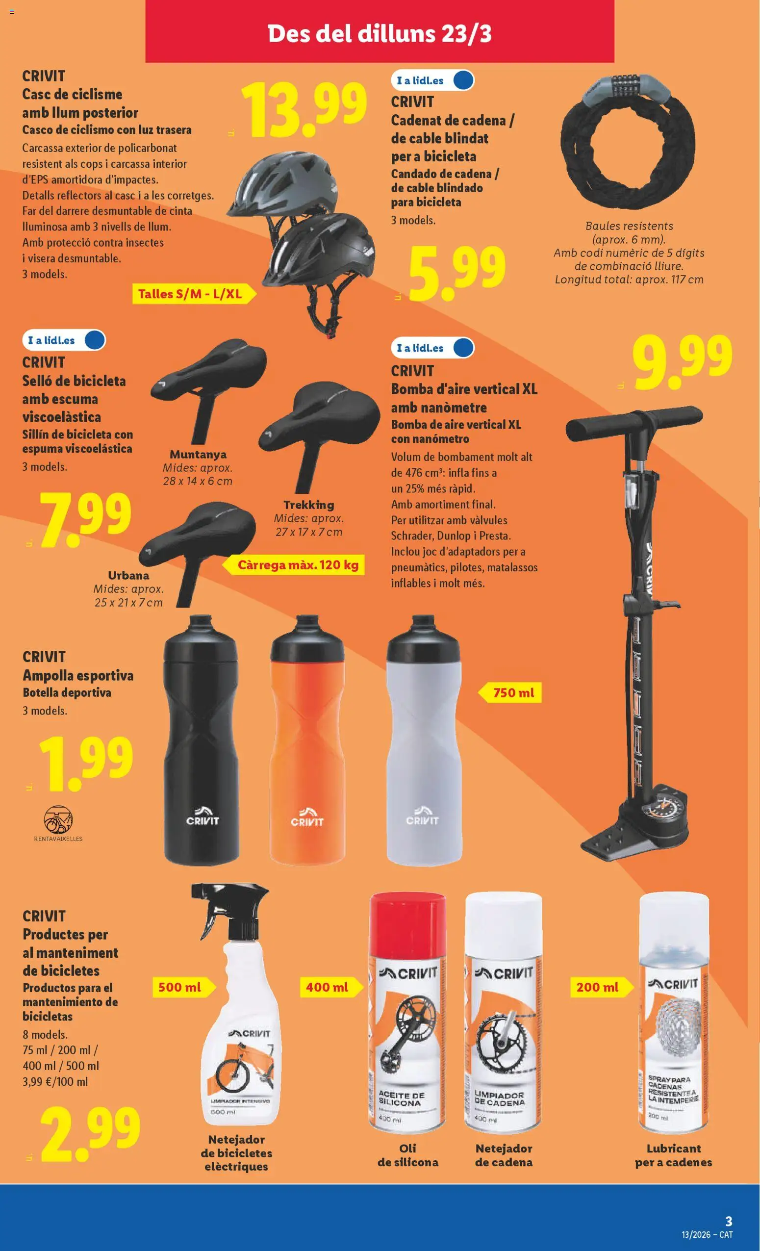 Lidl folleto de bazar │ válido desde el 16.03.2026 | Página: 7 | Productos: Bicicleta, Aceite, Cable
