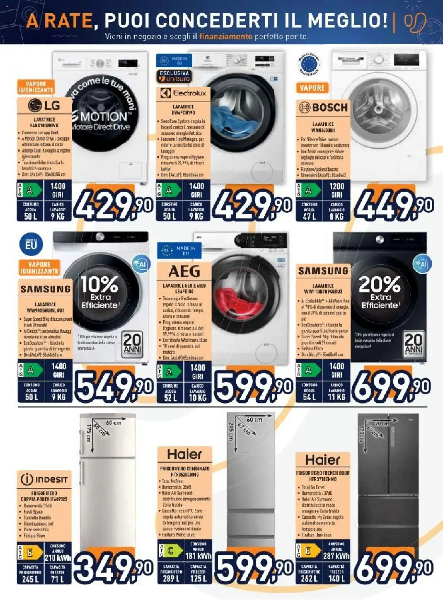 Volantino Unieuro del 13.02.2026 | Pagina: 21 | Prodotti: Detergente, Frigorifero, Frigorifero combinato, Samsung