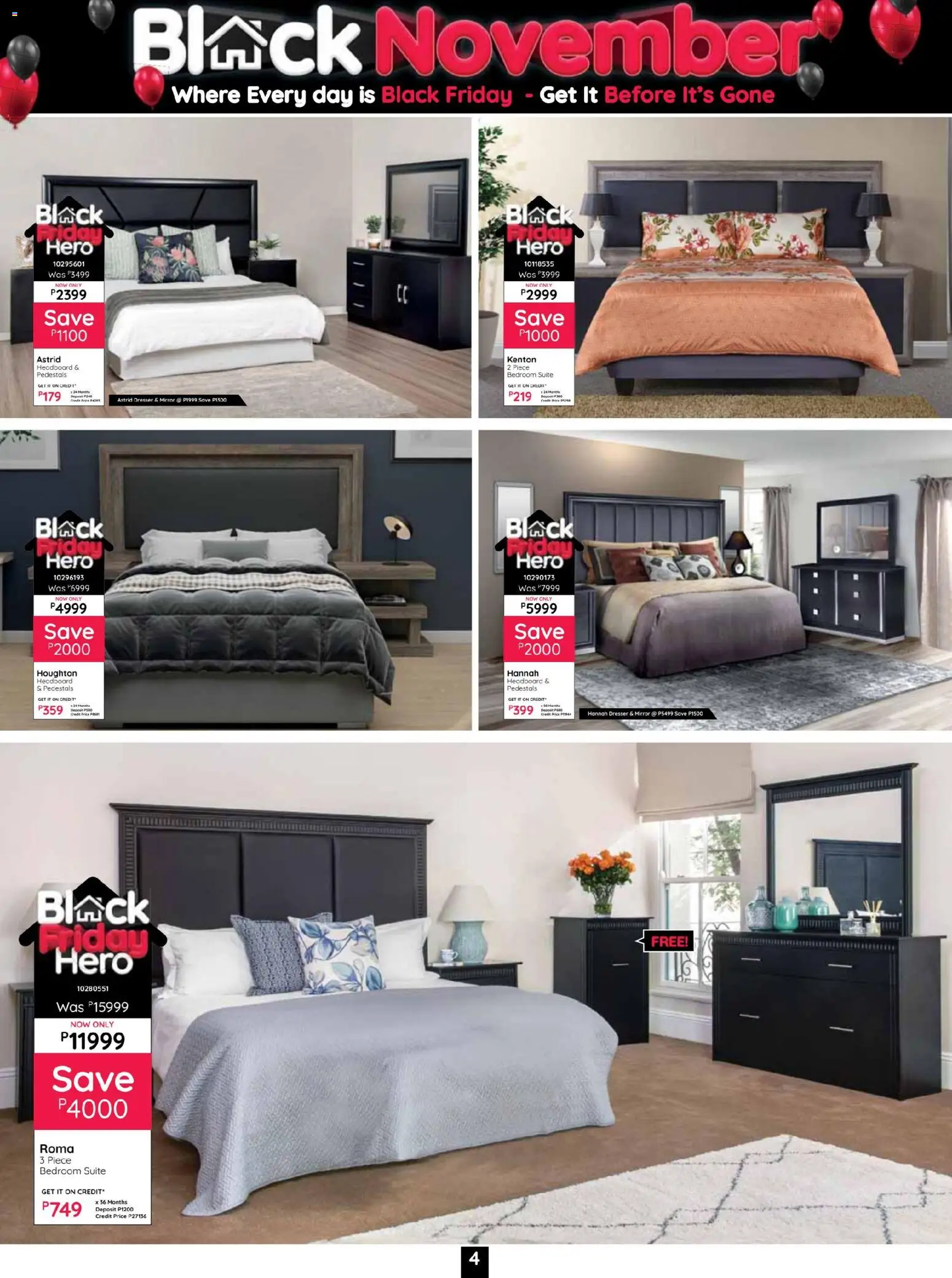 New Bradlows catalogue – valid from 10.11.2025 | Page: 4 | Products: Headboard, Mirror