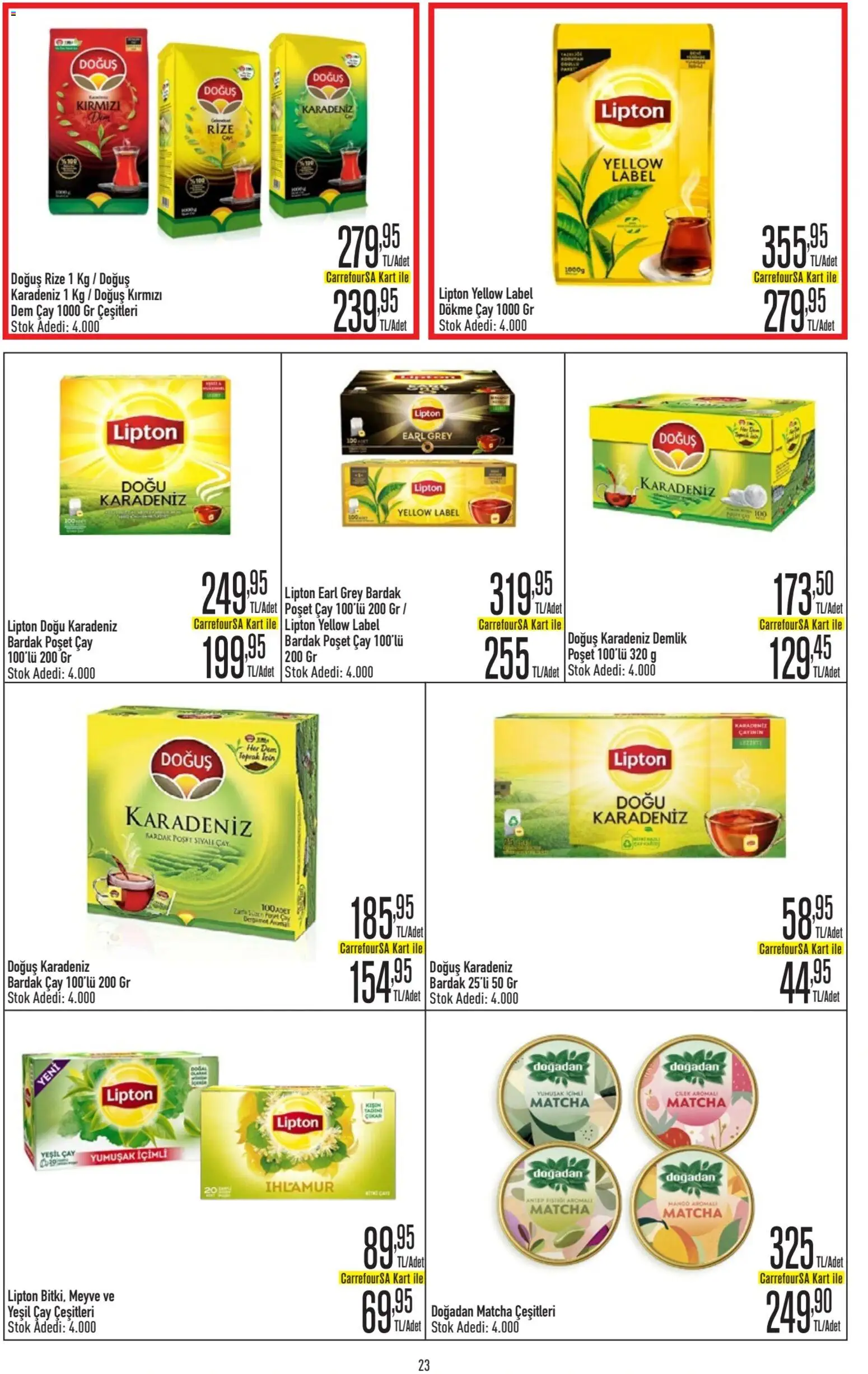 CarrefourSA Katalog - 09.03.2026 tarihinden itibaren geçerlidir | Sayfa: 23 | Ürünler: Çay, Çilek, Bardak poşet çay, Demlik