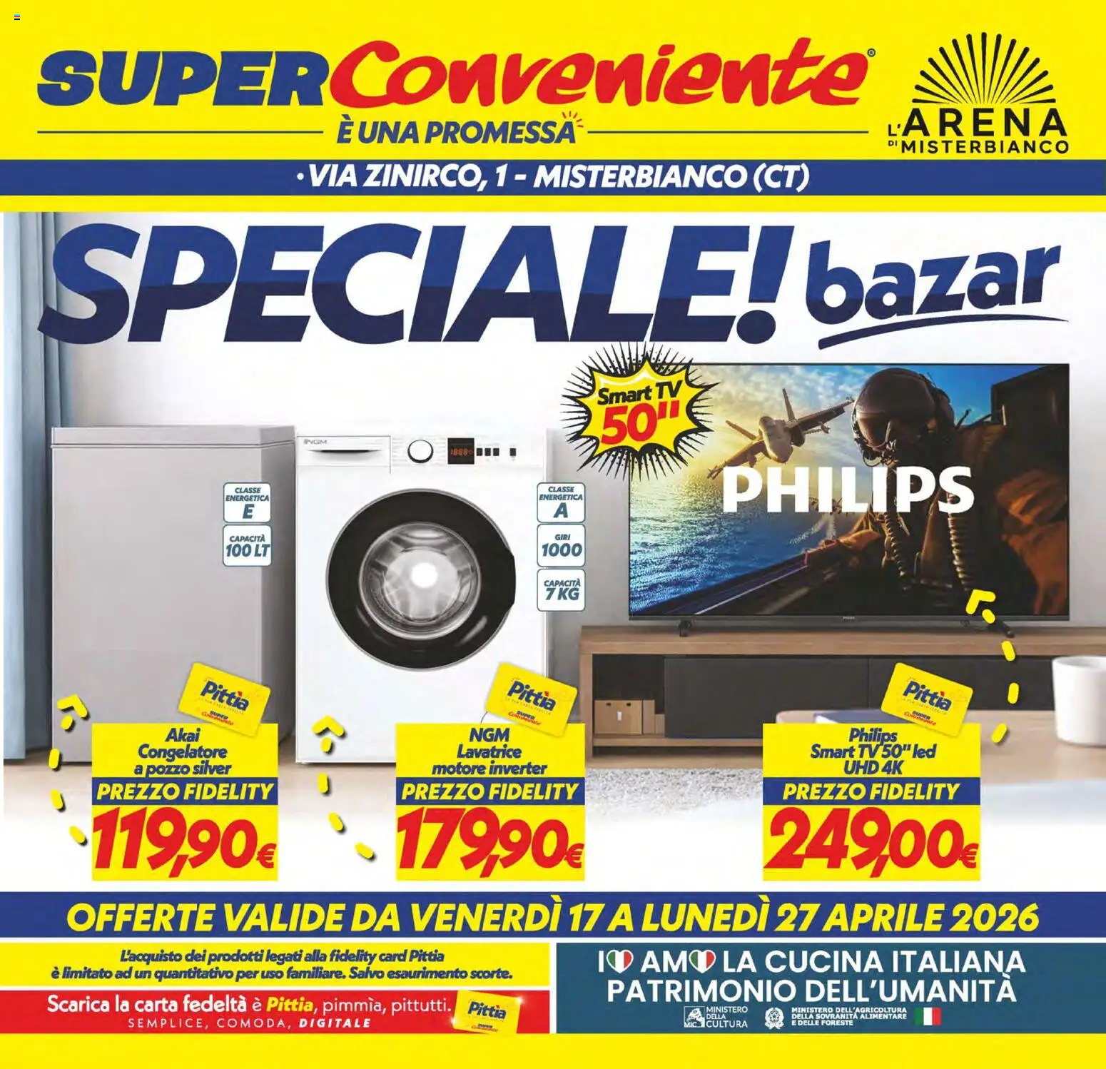 Volantino SuperConveniente del 17.04.2026 | Pagina: 26 | Prodotti: smart TV, Lavatrice, TV, Congelatore