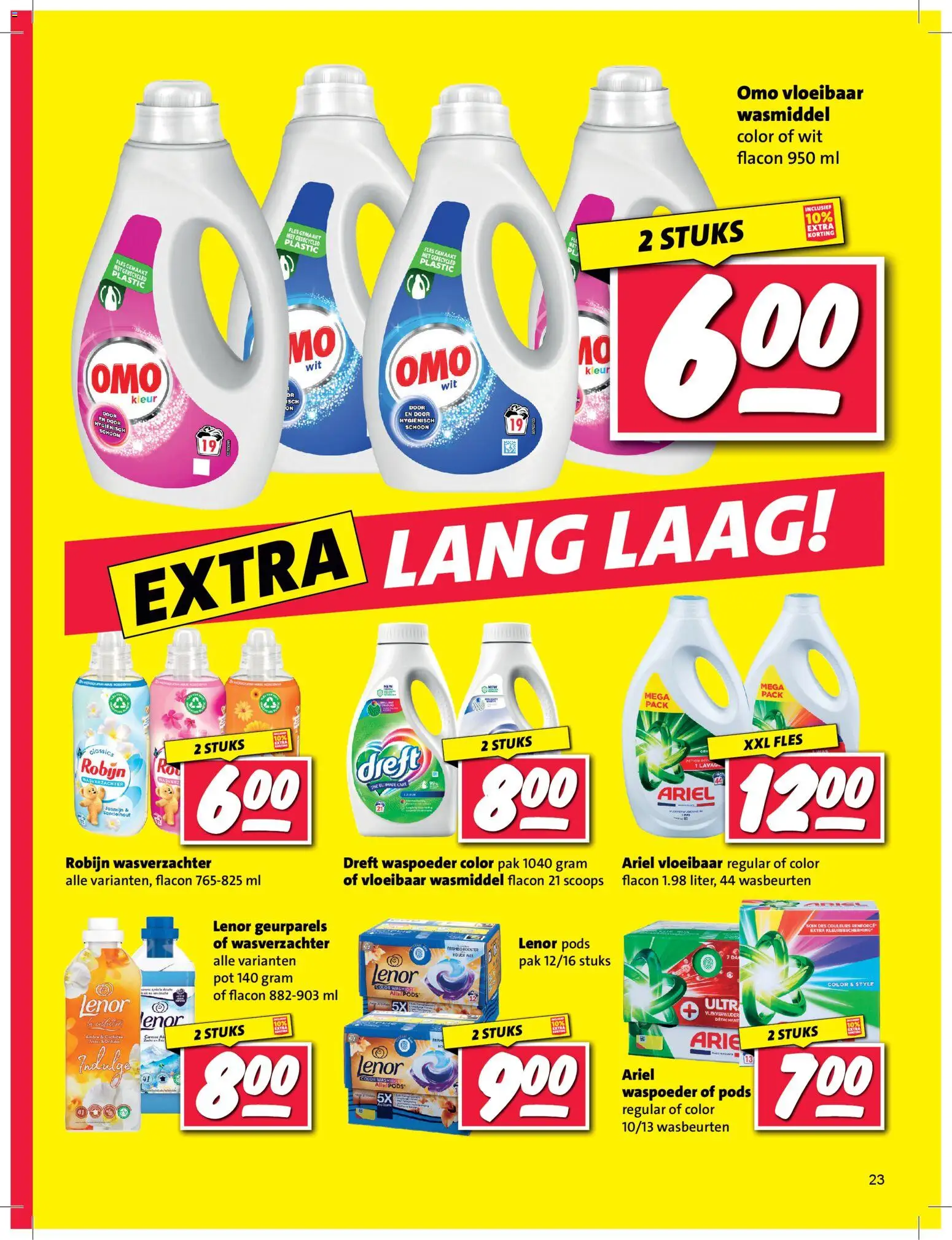 {H1} | Pagina: 23 | Producten: Wasmiddel, Wasverzachter, Robijn, Fles