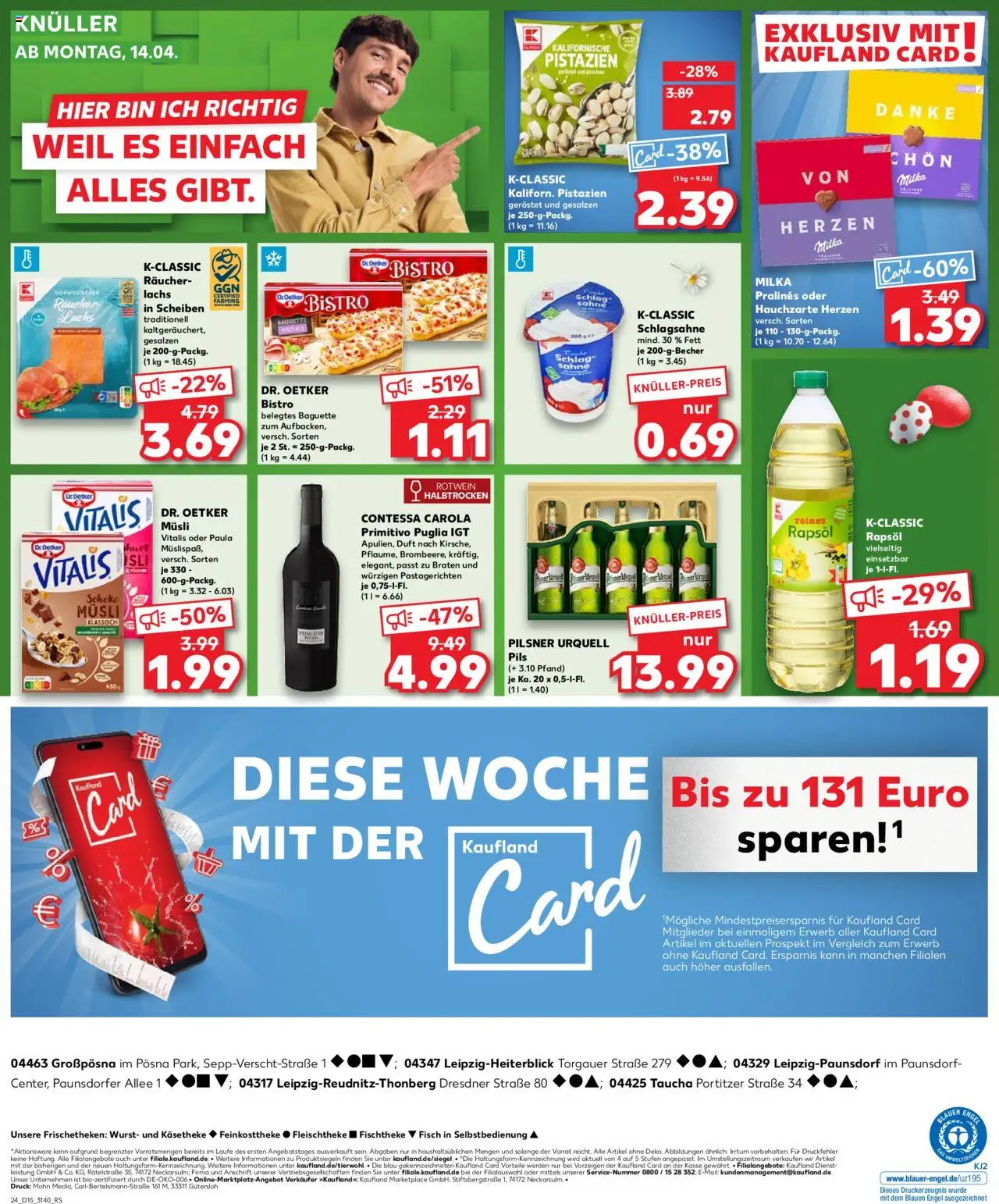 Kaufland - Leipzig-Reudnitz-Thonberg, Dresdner Straße 80 - gültig ab dem 10.04.2025 | Seite: 24 | Produkte: Baguette, Pistazien, Fisch, Pilsner urquell