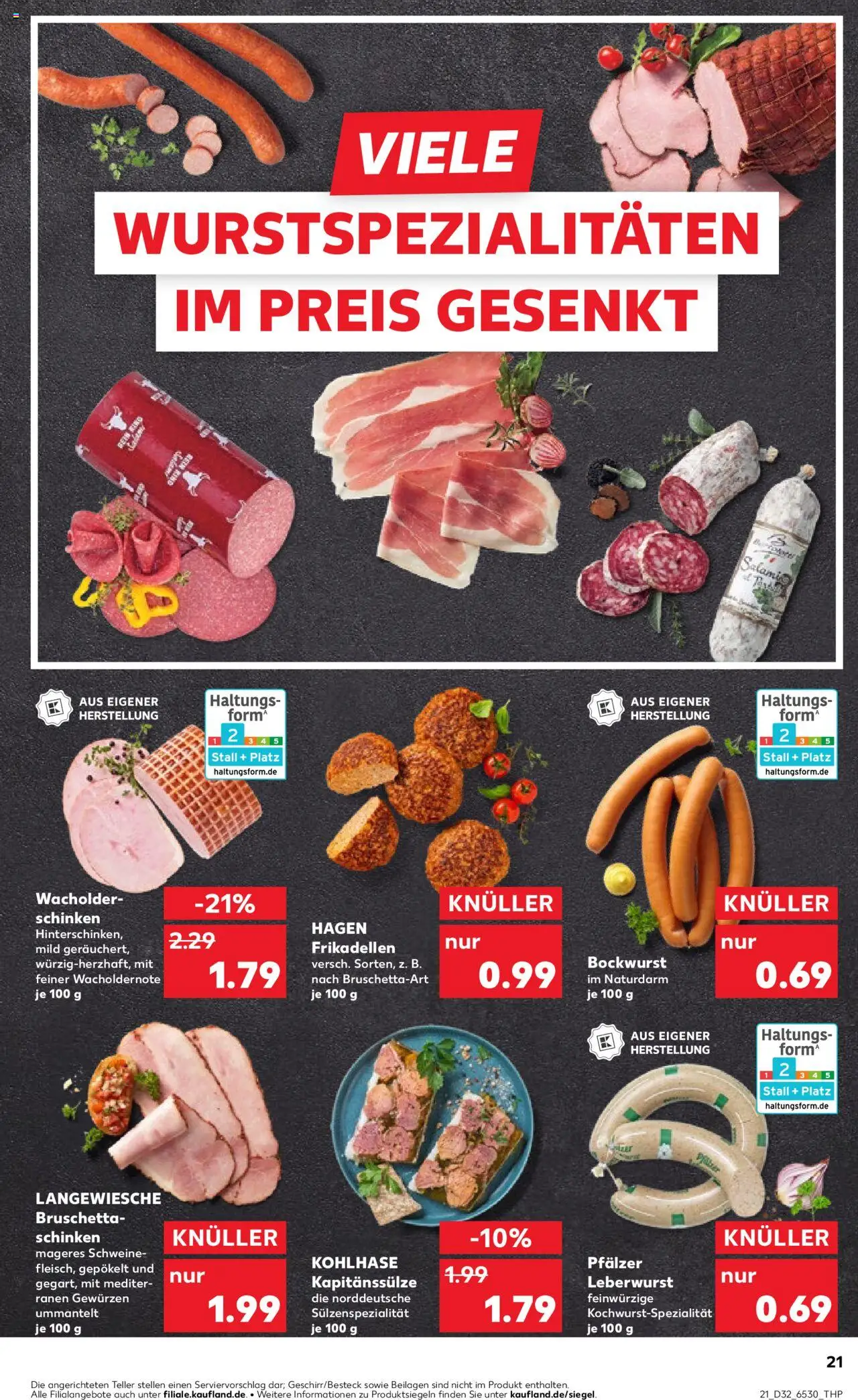 Kaufland prospekt Berlin	 - gültig ab dem 07.08.2025 | Seite: 21 | Produkte: Bockwurst, Salami, Schinken