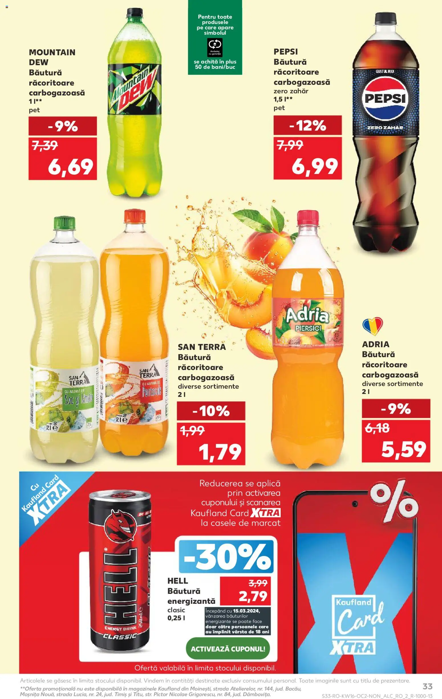 Noul catalog Kaufland – valabil de la 15.04.2026 | Pagină: 33 | Produse: Băutură energizantă, Zahăr