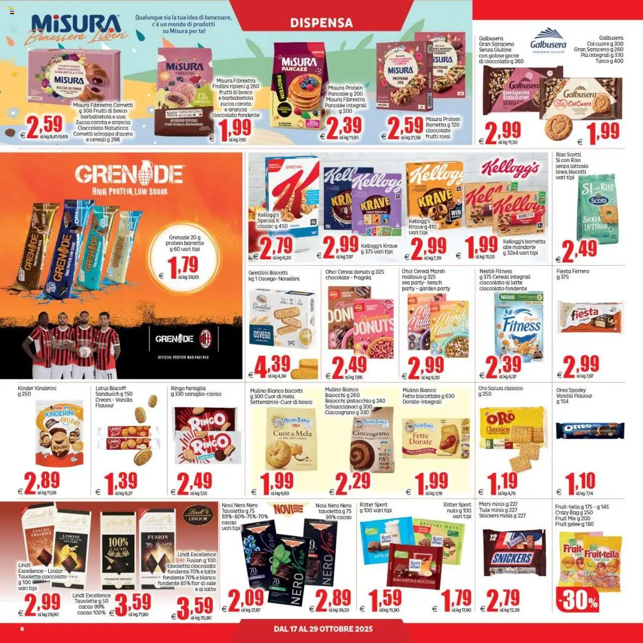 Volantino Elite Supermercati del 17.10.2025 | Pagina: 8 | Prodotti: Cioccolato, Sale, Arancia, Fette biscottate