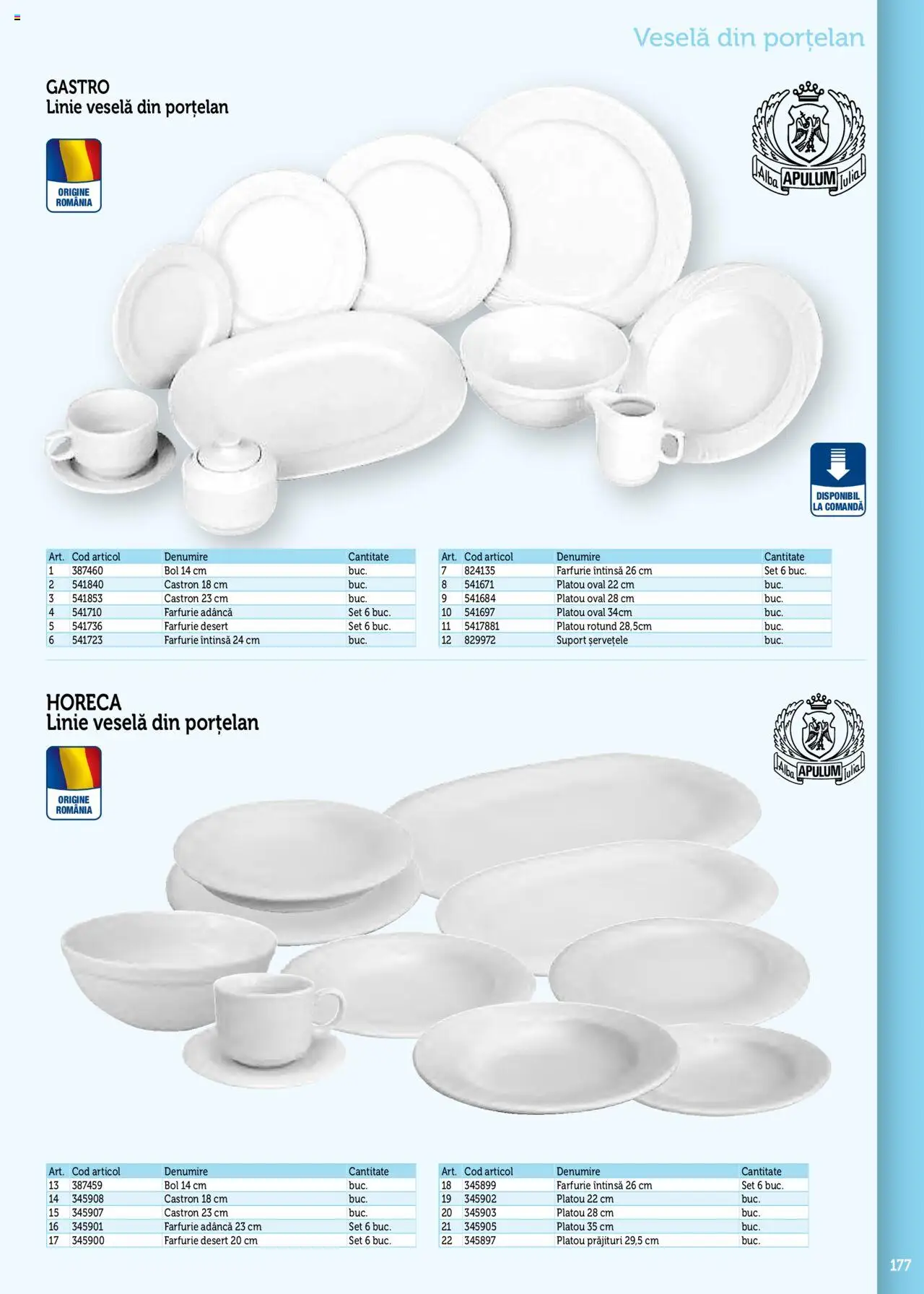 Noul catalog Metro – valabil de la 17.09.2025 | Pagină: 177 | Produse: Bol, Farfurie