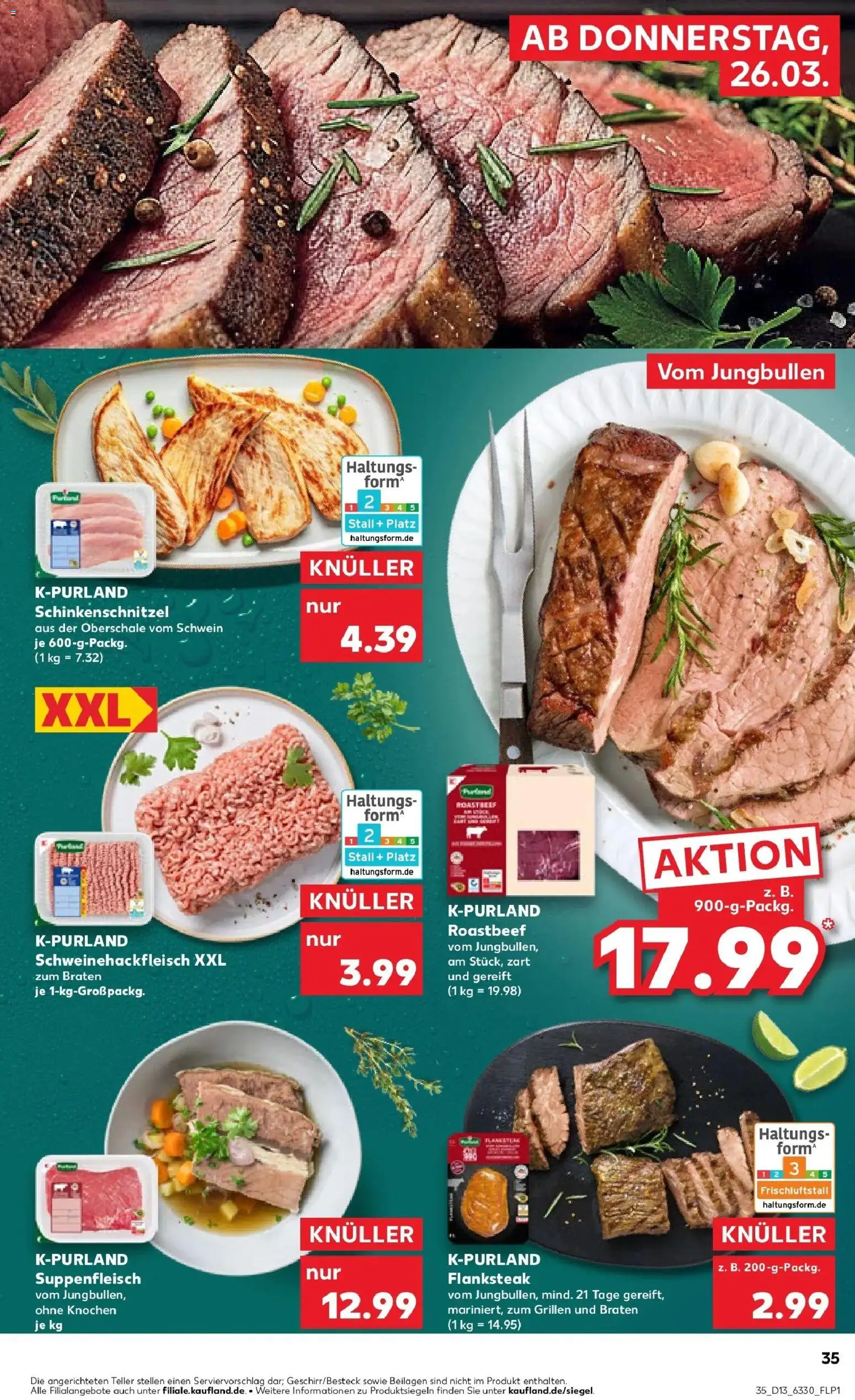 Kaufland Prospekt Hameln	 – gültig ab 26.03.2026 | Seite: 35 | Produkte: Roastbeef, Suppenfleisch, Steak