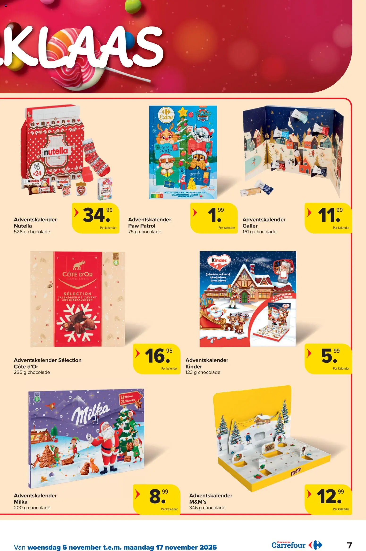 {H1} | Pagina: 7 | Producten: Kinder, Chocolade