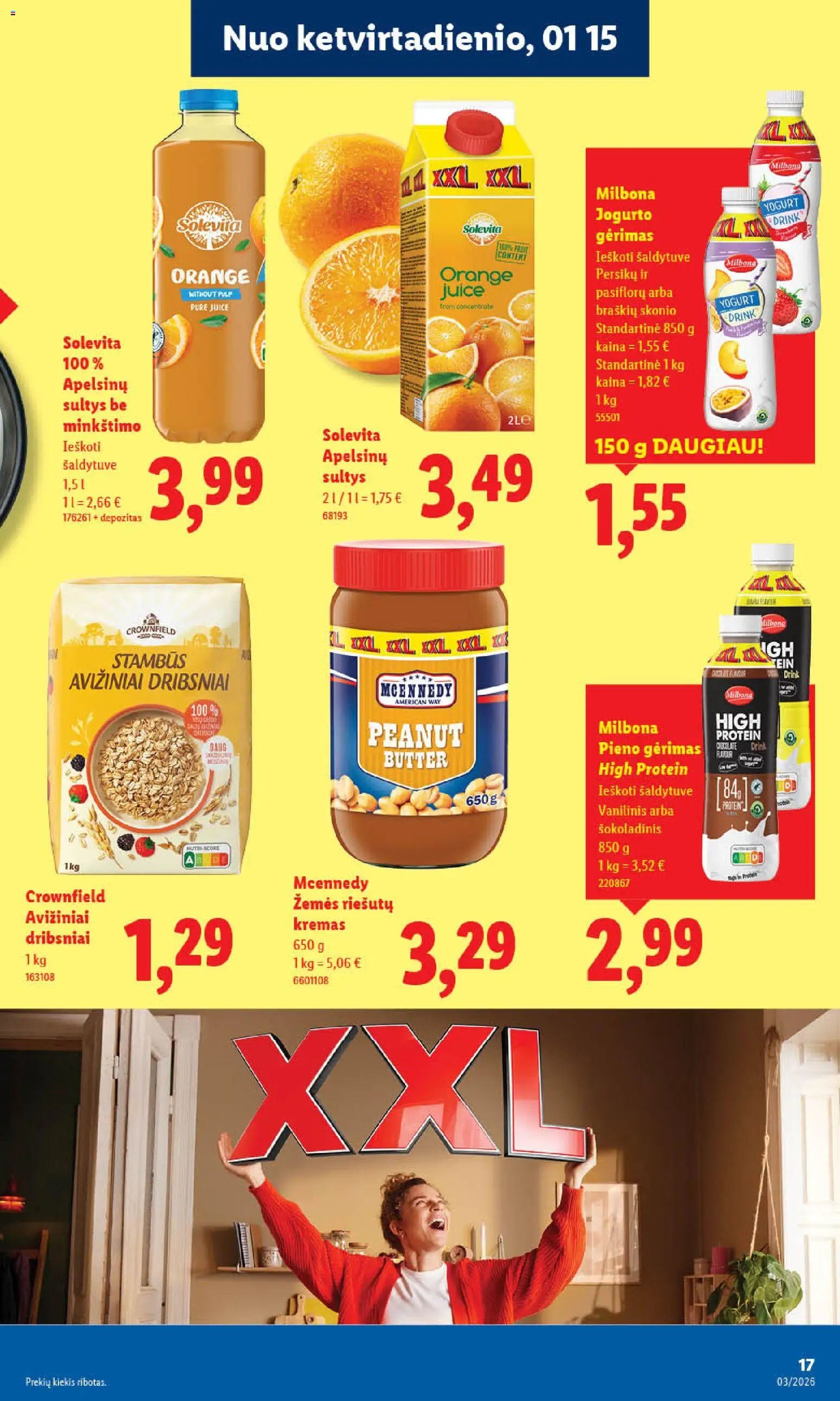 LIDL akcijos nuo 12.01.2026 | Puslapis: 19 | Prekių: Kremas, Sultys, Dribsniai