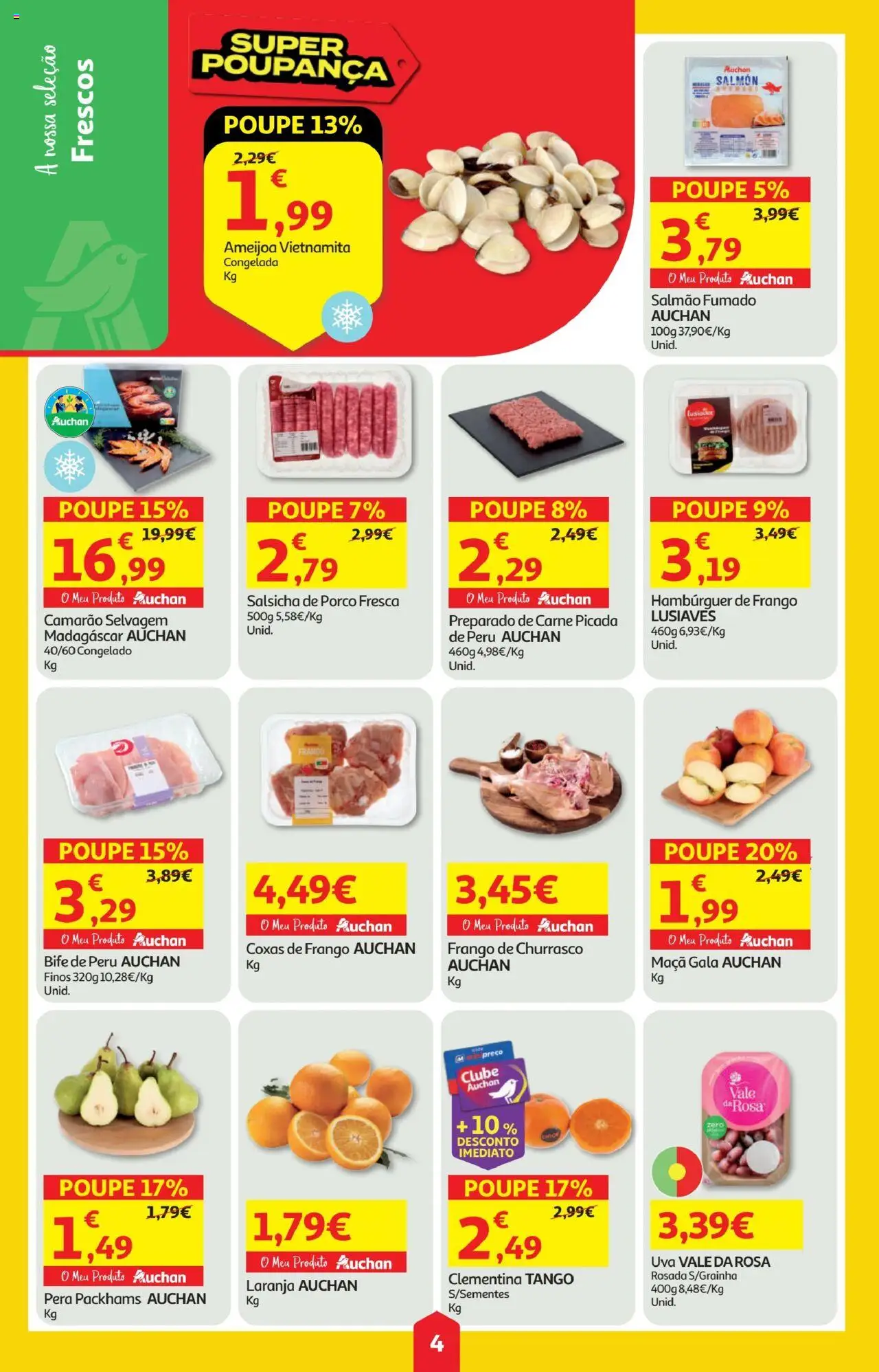 Minipreço folheto │ válido de 07.08.2025 | Página: 4 | Produtos: Peru, Salmão, Salsicha, Maça
