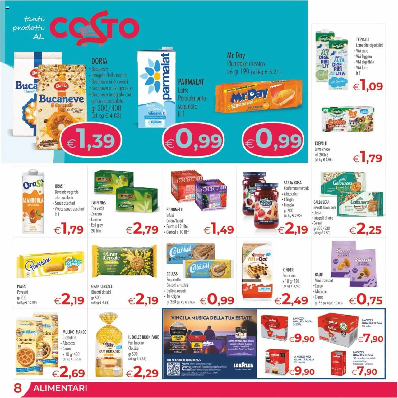 Volantino MerSi Supermercati del 04.06.2025 | Pagina: 8 | Prodotti: Pane, Biscotti, Frutta, Albicocche