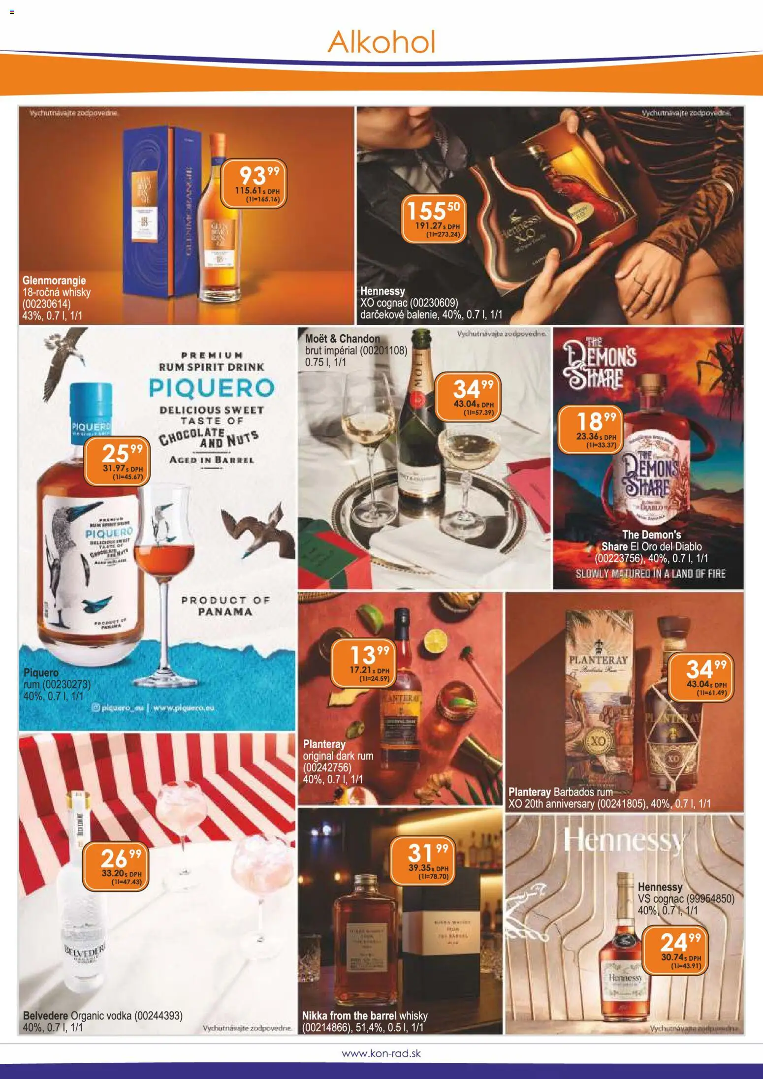 Nové KON - RAD akcie – leták je platný od 01.05.2026 | Strana: 8 | Produkty: Vodka, Alkohol, Rum, Hennessy