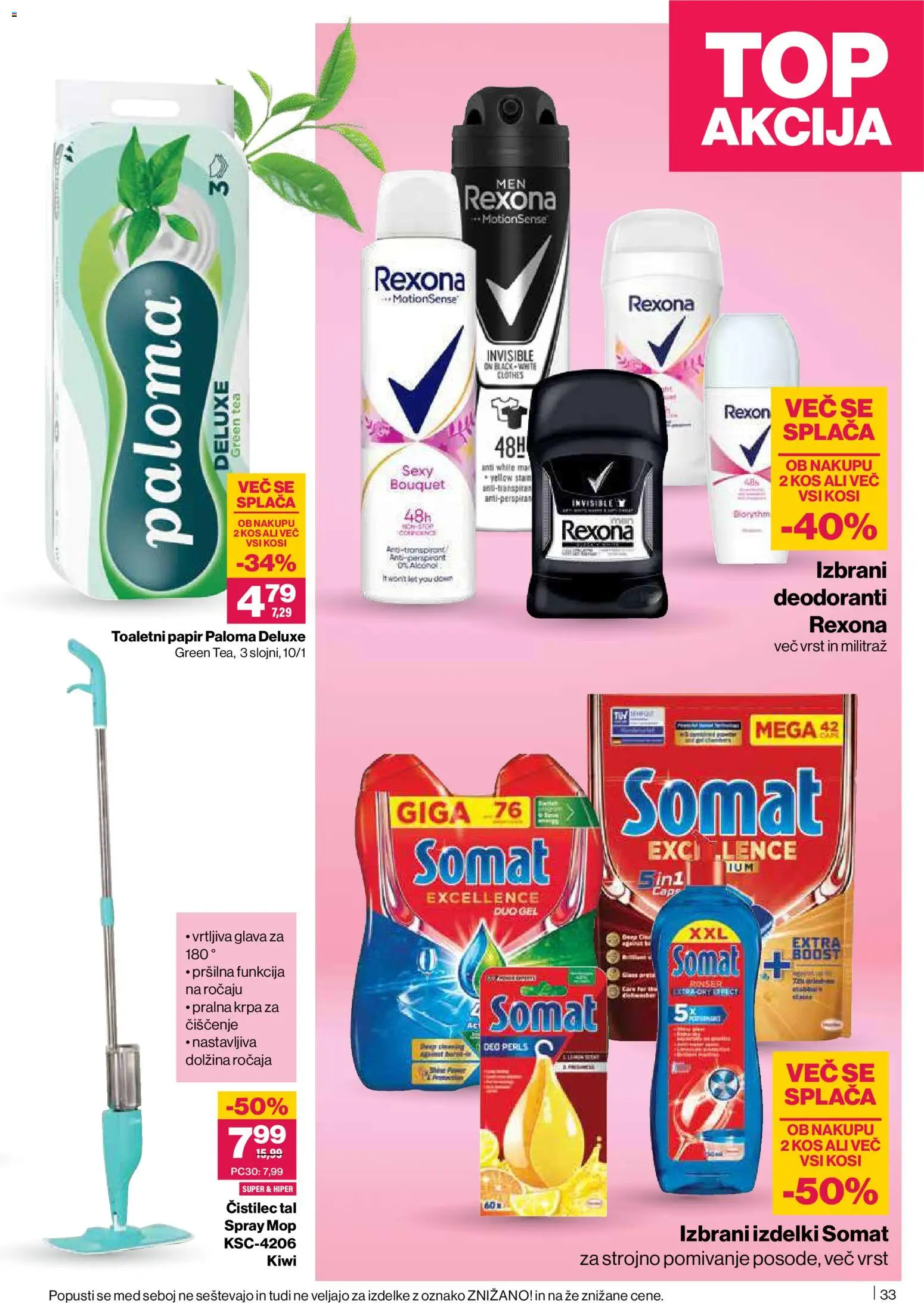 Novi Mercator katalog ponudbe – veljaven od 05.02.2026 | Stran: 33 | Izdelki: Toaletni papir, Kos, Deodorant, Detergent
