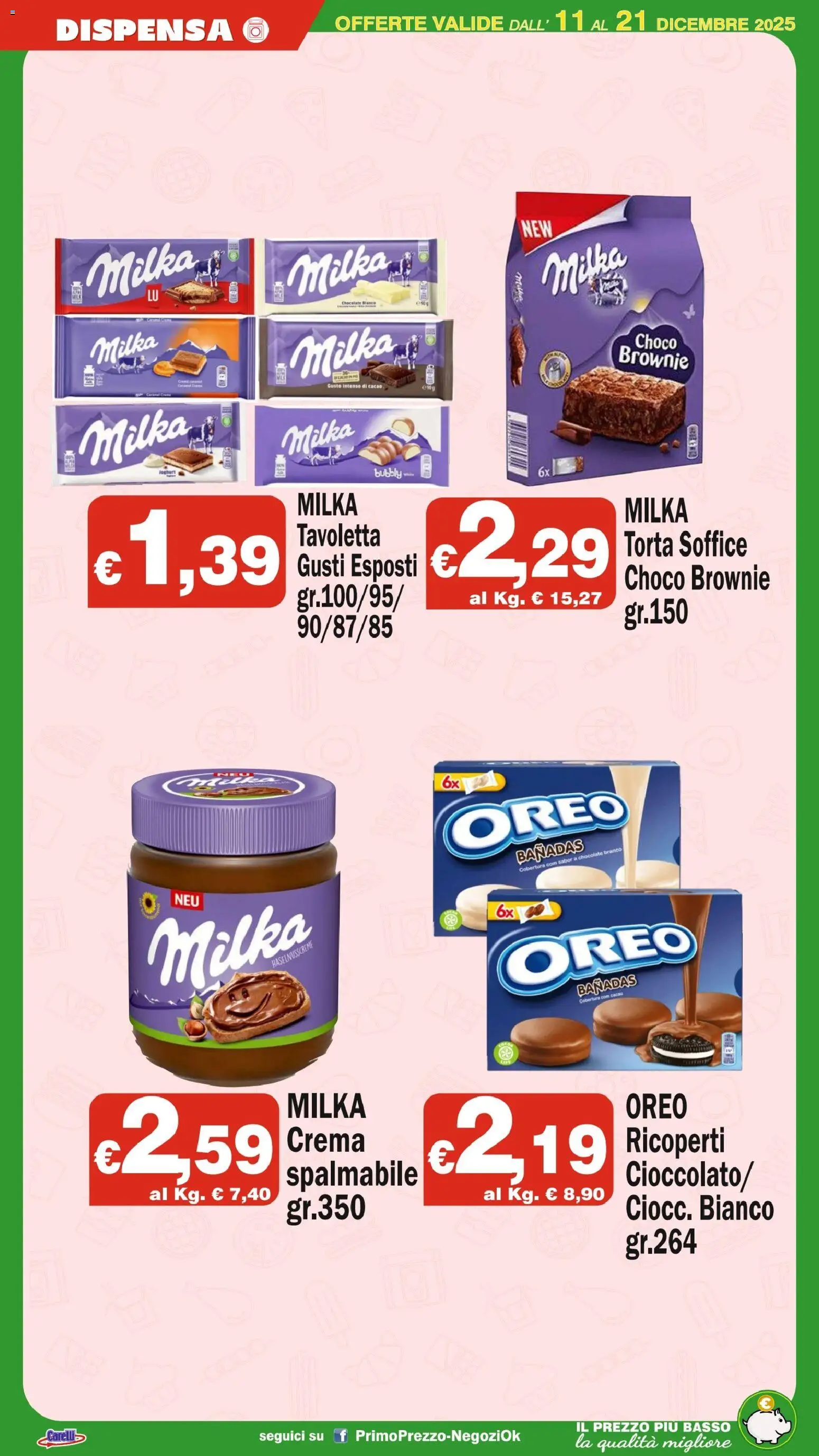 Volantino Primo Prezzo del 11.12.2025 | Pagina: 16 | Prodotti: Crema, Torta, Cacao