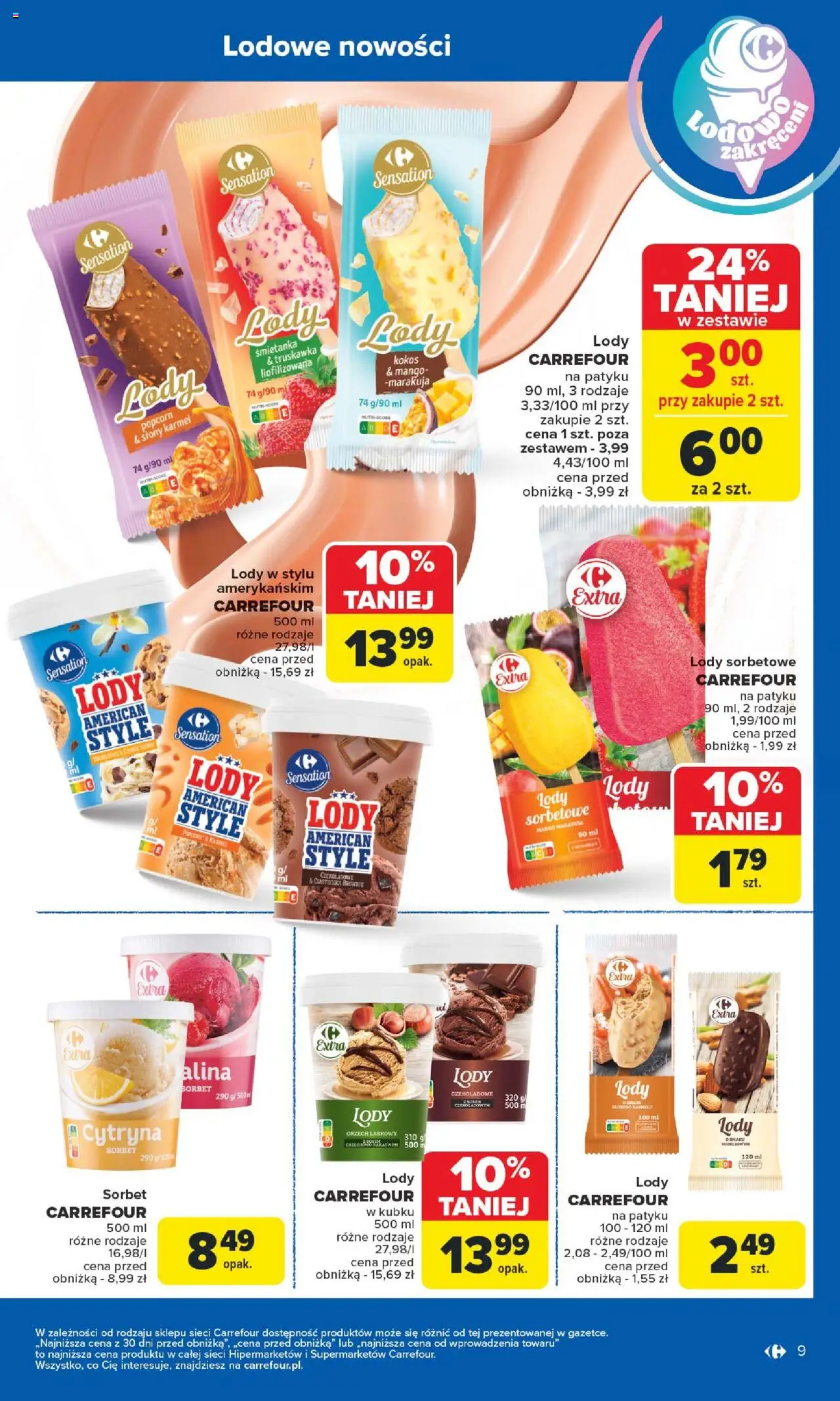 Carrefour Gazetka - Produkt Carrefour od poniedziałku od 02.06.2025 | Strona: 9 | Produkty: Cytryna, Mango, Sorbet, Brownie