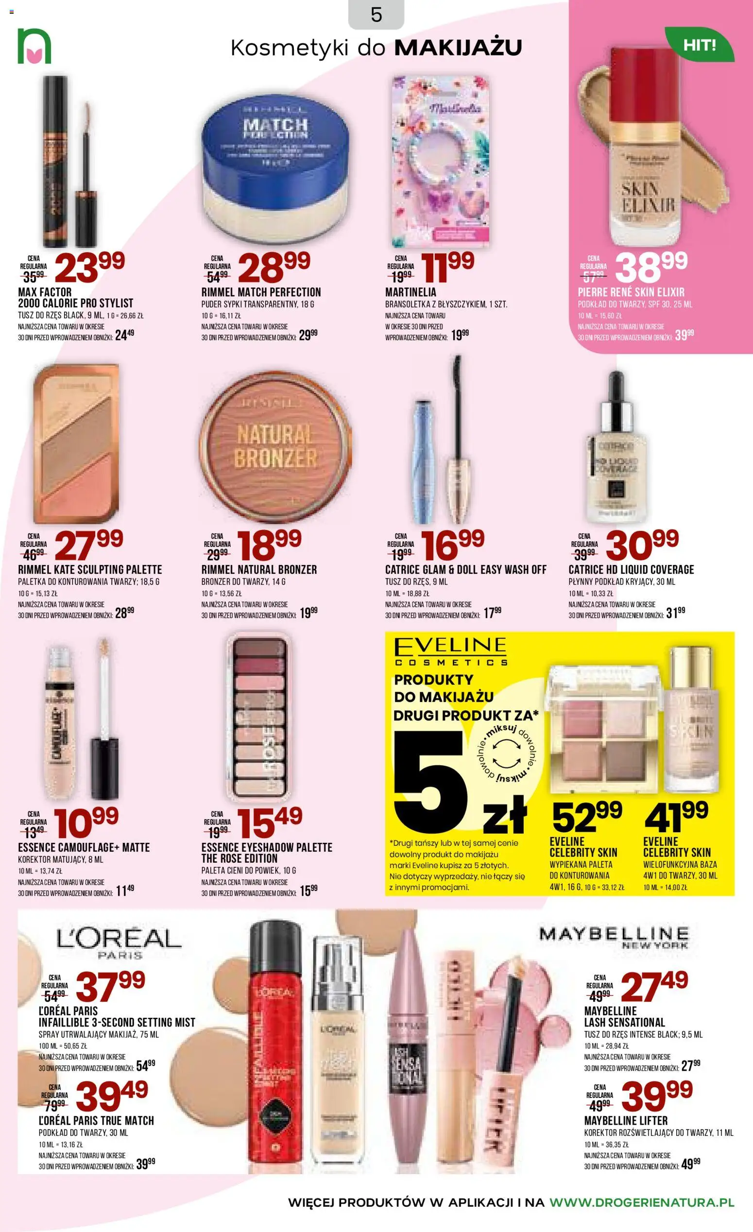 Drogerie Natura Gazetka od 16.02.2026 | Strona: 5 | Produkty: Kosmetyki, Korektor, Puder, Bronzer