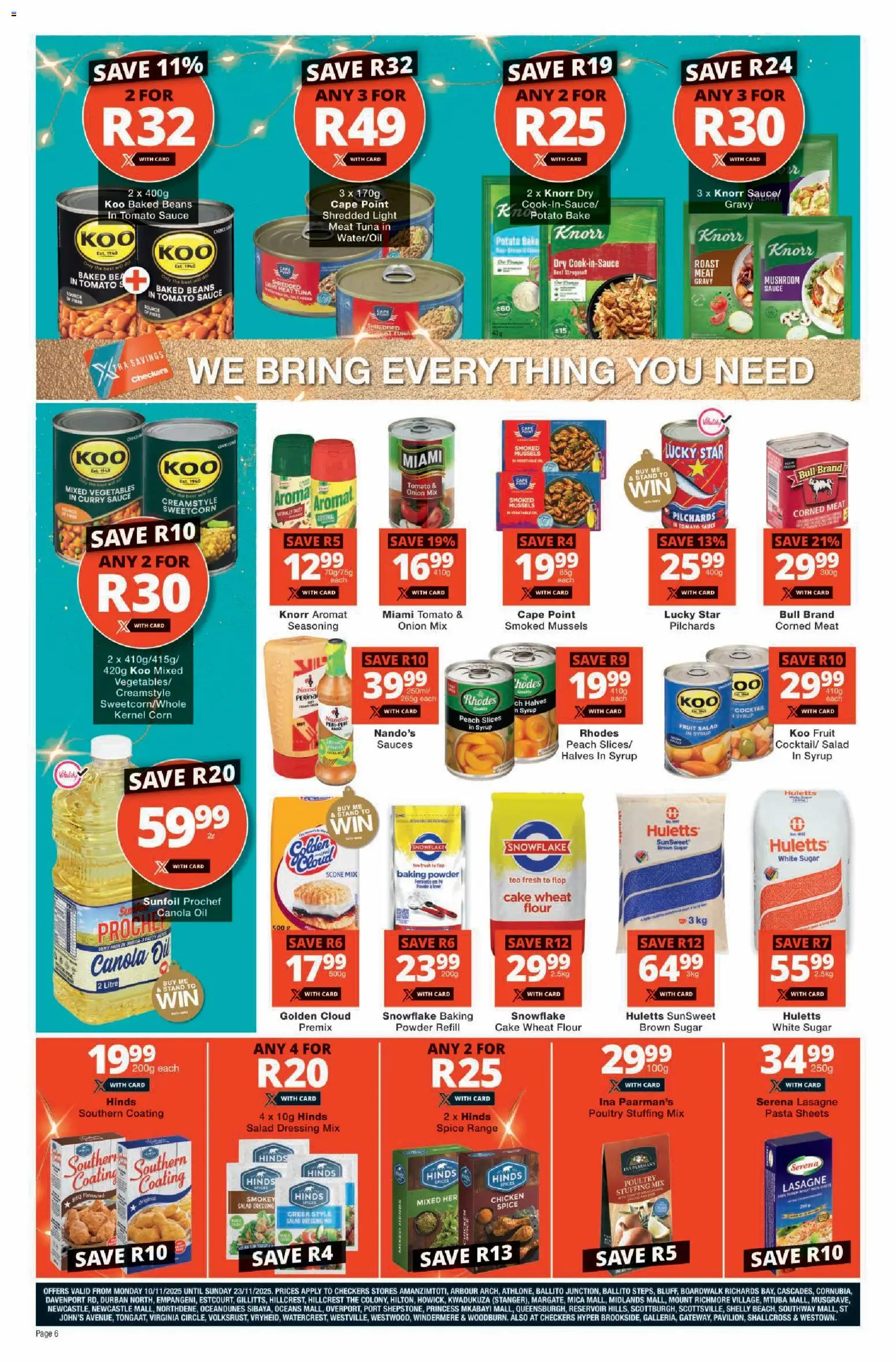 New Checkers catalogue – valid from 10.11.2025 | Page: 6 | Products: Beef, Spices, Fruit, Peach