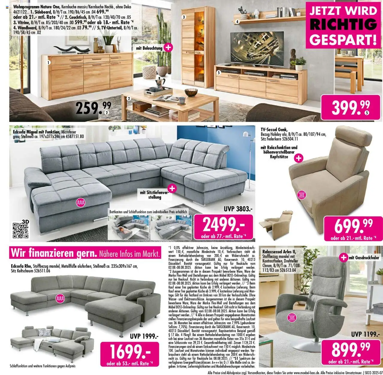 SB Möbel Boss Prospekt 	 - gültig ab dem 02.08.2025 | Seite: 7 | Produkte: Ecksofa, Relaxsessel, Küche, Wasser