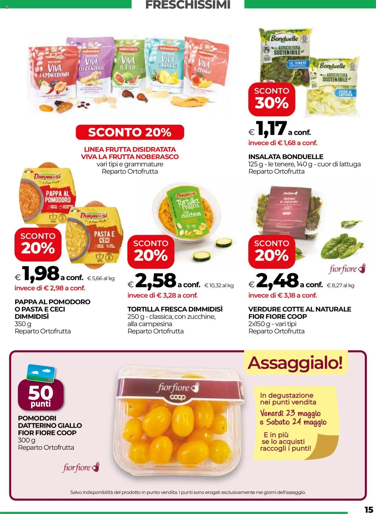Volantino COOP del 22.05.2025 | Pagina: 15 | Prodotti: Verdure, Frutta, Pomodori, Macedonia
