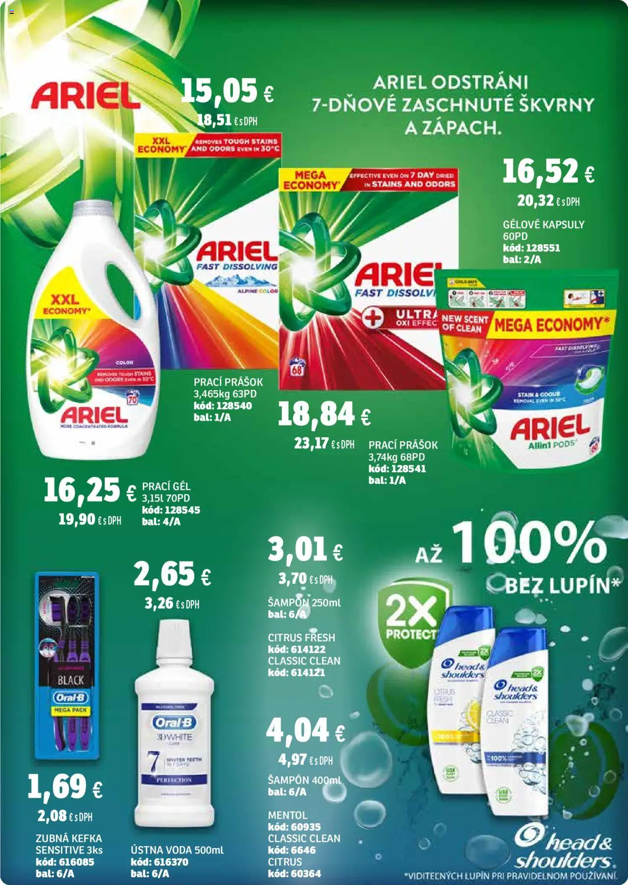 Labaš magazín │ platný od 25.07.2025 | Strana: 46 | Produkty: Zubná kefka, Šampón, Ariel, Voda