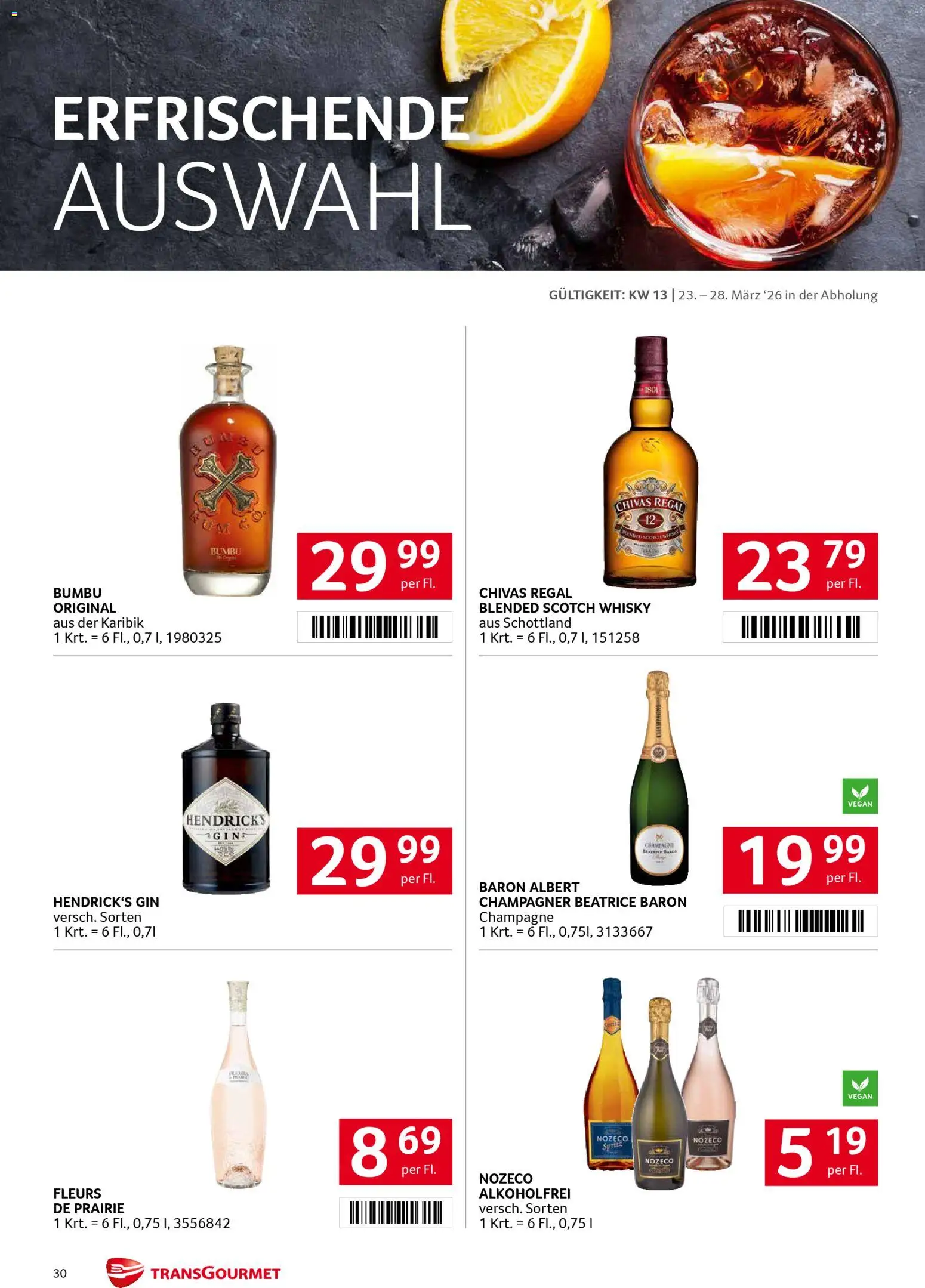 Transgourmet Flugblatt gültig ab 23.03.2026 | Seite: 30 | Produkte: Gin, Regal
