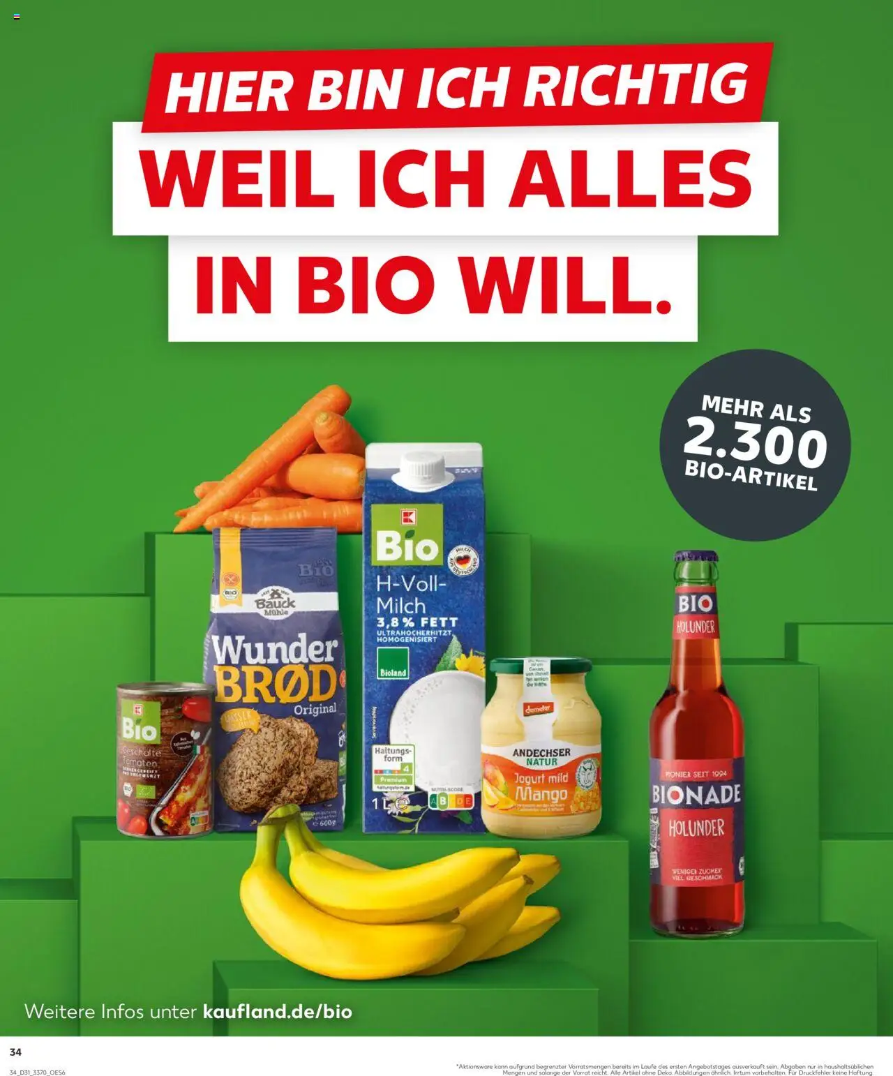 Kaufland prospekt Frankfurt (Oder)	 - gültig ab dem 31.07.2025 | Seite: 34 | Produkte: Milch, Tomaten, Bionade, Mango