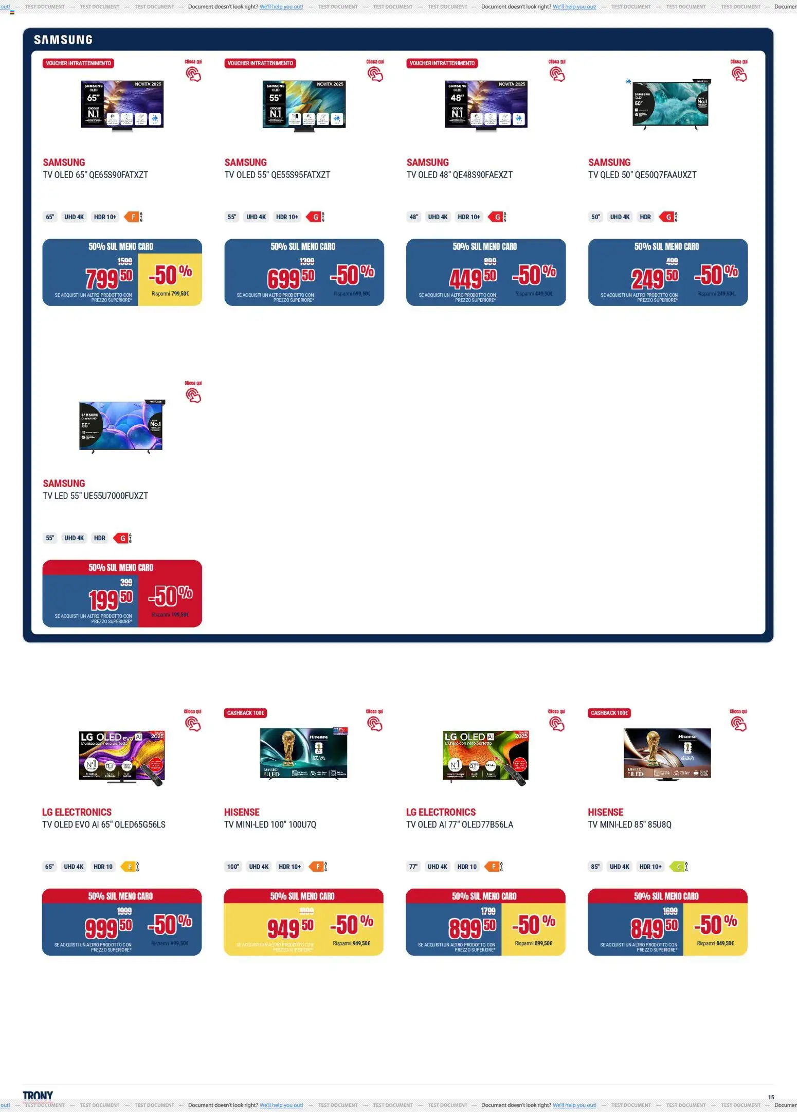 Volantino Trony del 04.12.2025 | Pagina: 15 | Prodotti: TV, Samsung