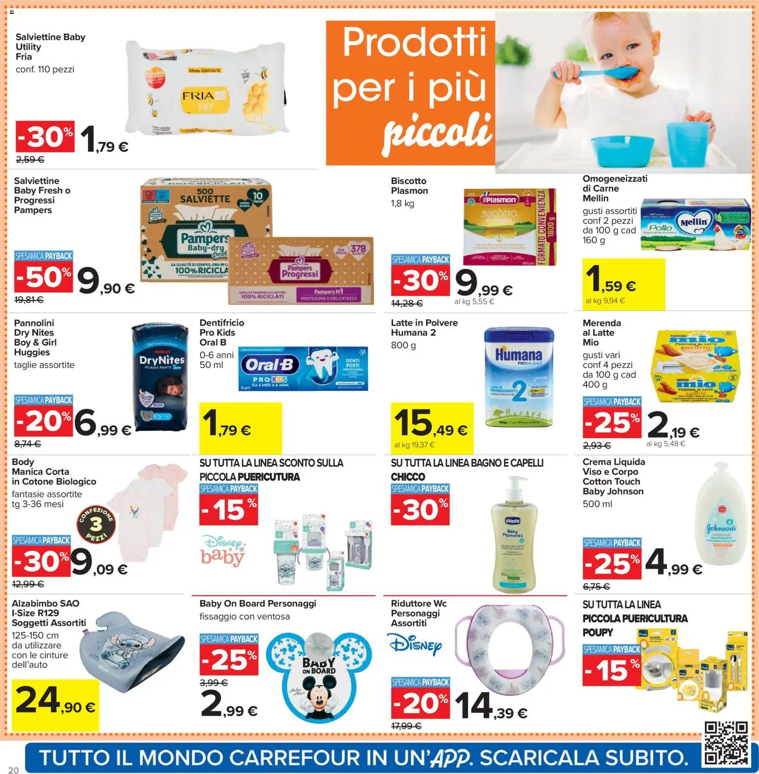 Volantino Carrefour del 02.01.2026 | Pagina: 20 | Prodotti: Crema, Pannolini, Dentifricio, Bagno