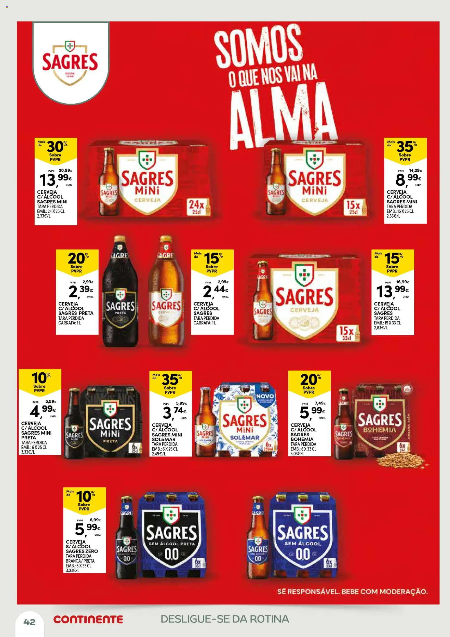 Continente Açores Momentos de pausa │ válido de 21.04.2026 | Página: 42 | Produtos: Cerveja