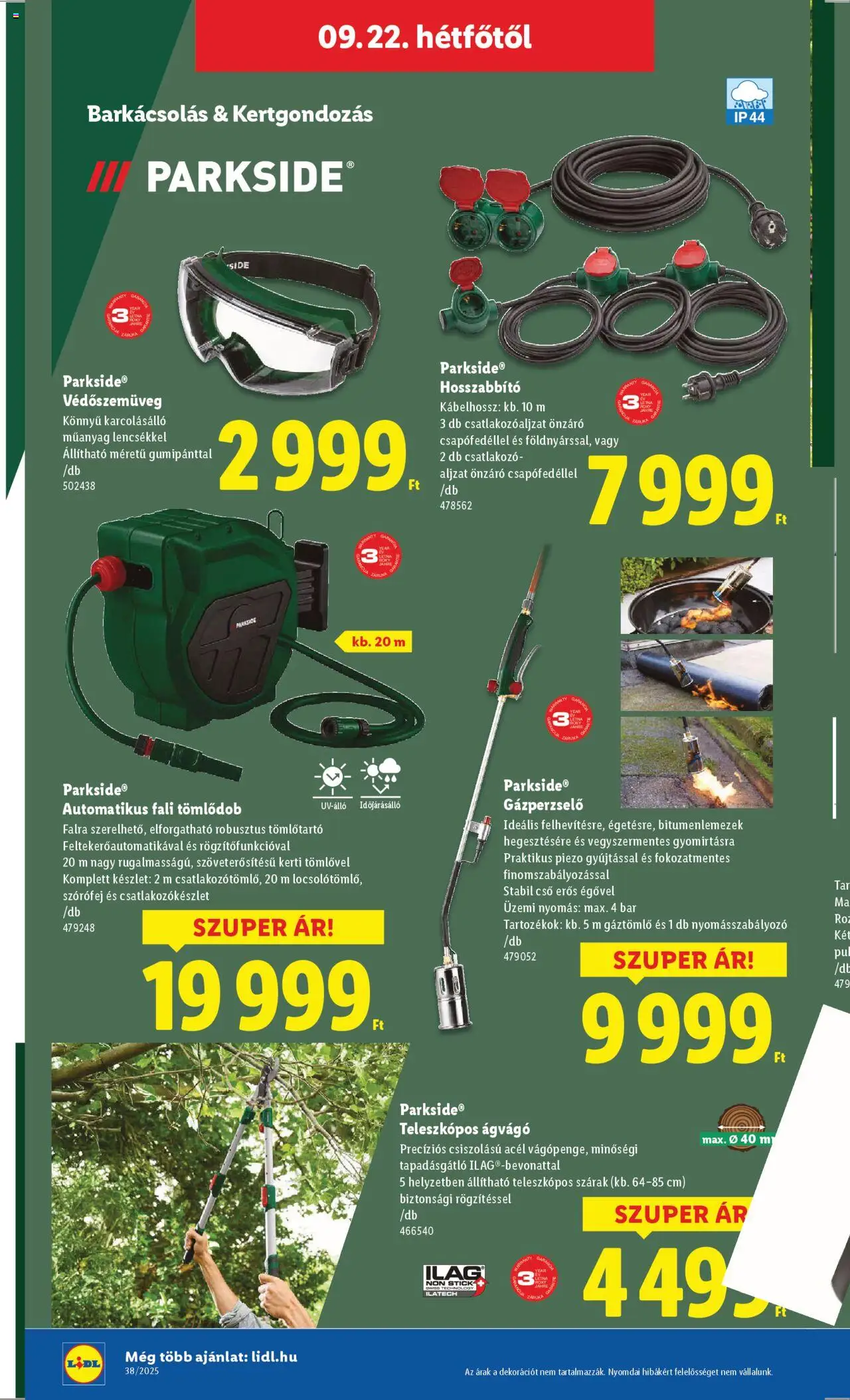 Lidl akciós ujság - amely érvényes a következő dátumtól: 18.09.2025 | Oldal: 14 | Termékek: Parkside, Hosszabbító, Csatlakozó, Ágvágó