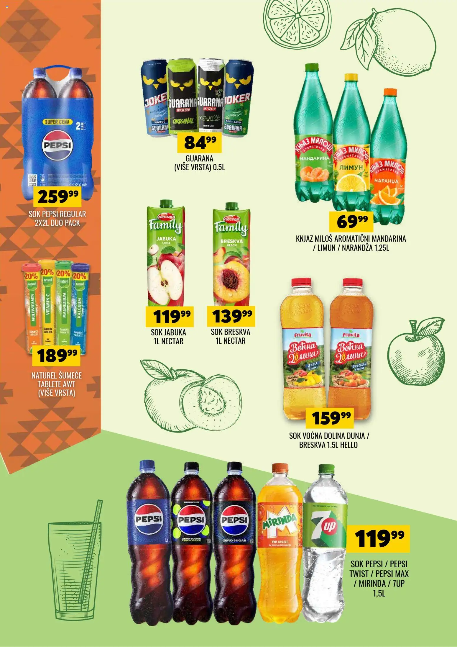 Tekijanka katalog - važi od 28.01.2026 | Strana: 10 | Proizvode: Fruvita, Guarana, Breskva, Pepsi