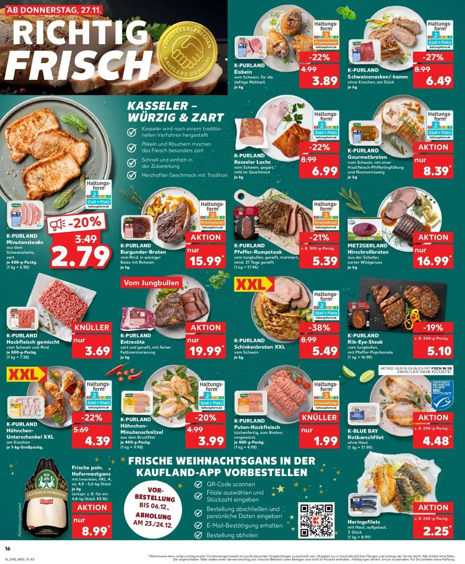 Kaufland prospekt Schwaigern	 – gültig ab 27.11.2025 | Seite: 16 | Produkte: Rotwein, Entrecote, Fisch, Lachs