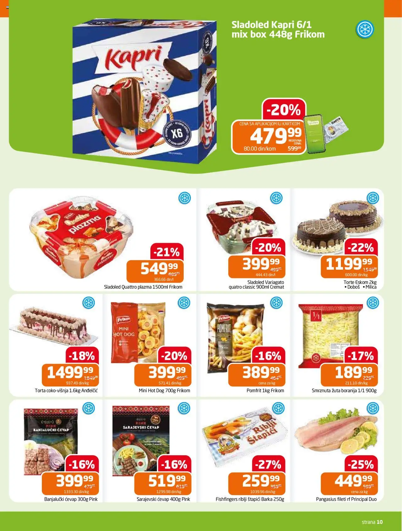 Gomex katalog - važi od 18.06.2025 | Strana: 10 | Proizvode: Boranija, Riblji štapići, Plazma, Pomfrit