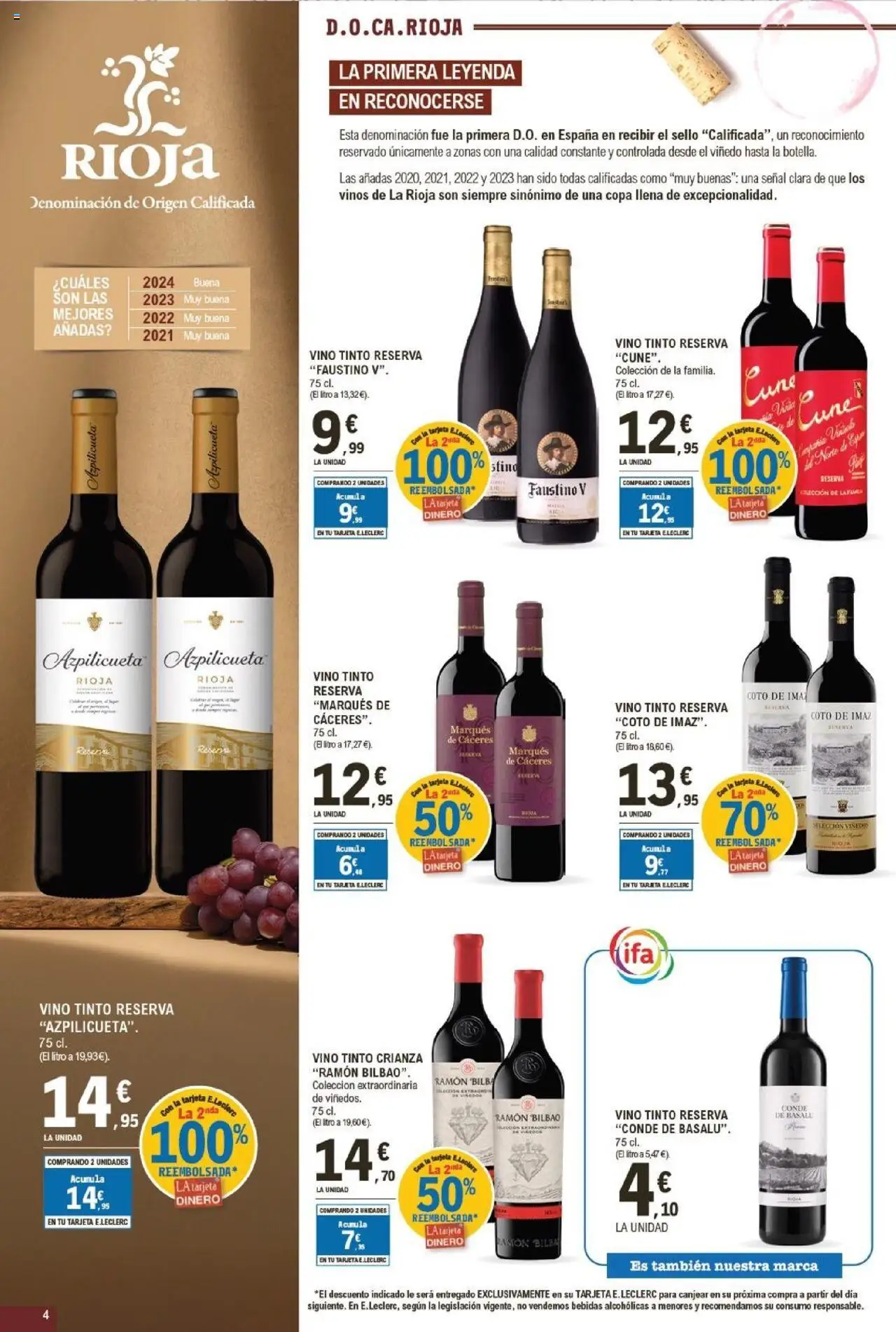 E.Leclerc folleto │ válido desde el 24.09.2025 | Página: 4 | Productos: Vino