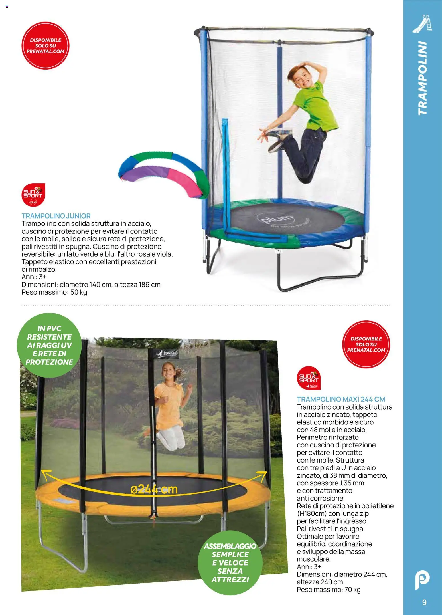 Volantino Prenatal del 28.04.2026 | Pagina: 9 | Prodotti: Trampolino, Cuscino, Tappeto