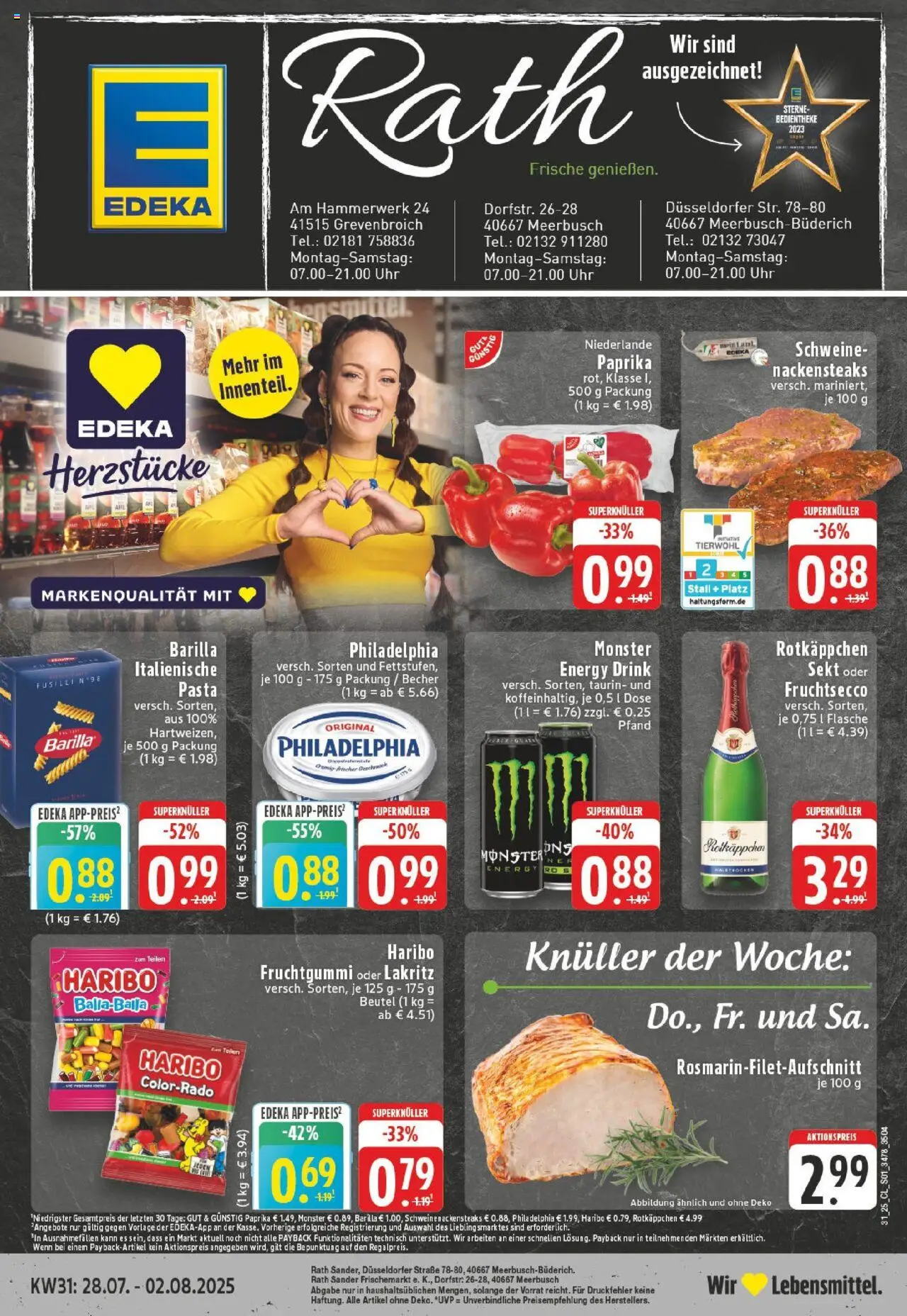 Edeka prospekt Meerbusch-Büderich	 - gültig ab dem 27.07.2025 | Seite: 1 | Produkte: Rotkappchen sekt, Nackensteaks, Sekt, Rotkäppchen
