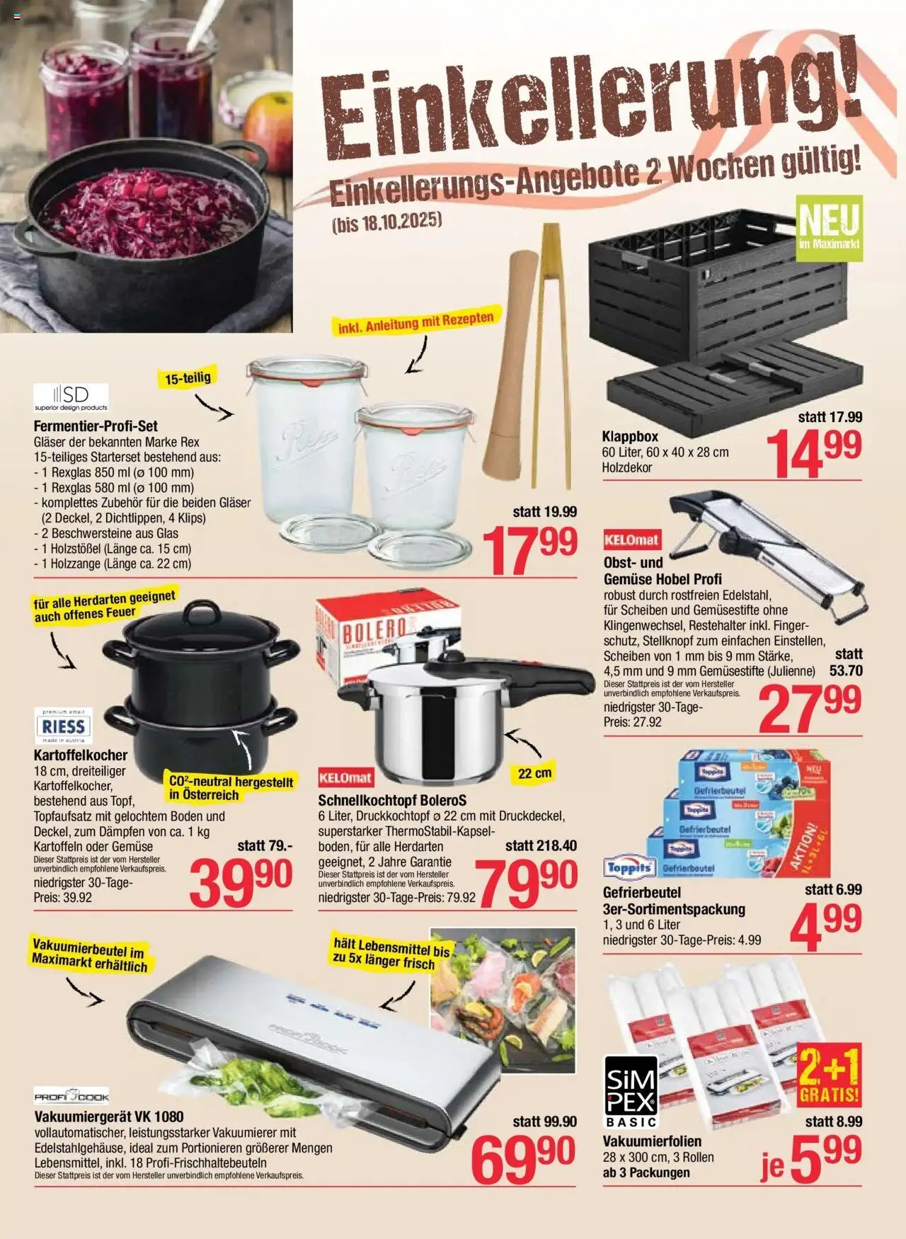 Maximarkt Vöcklabruck, Wels gültig ab 06.10.2025 | Seite: 5 | Produkte: Kartoffeln, Gemüse, Libacomb, Hobel