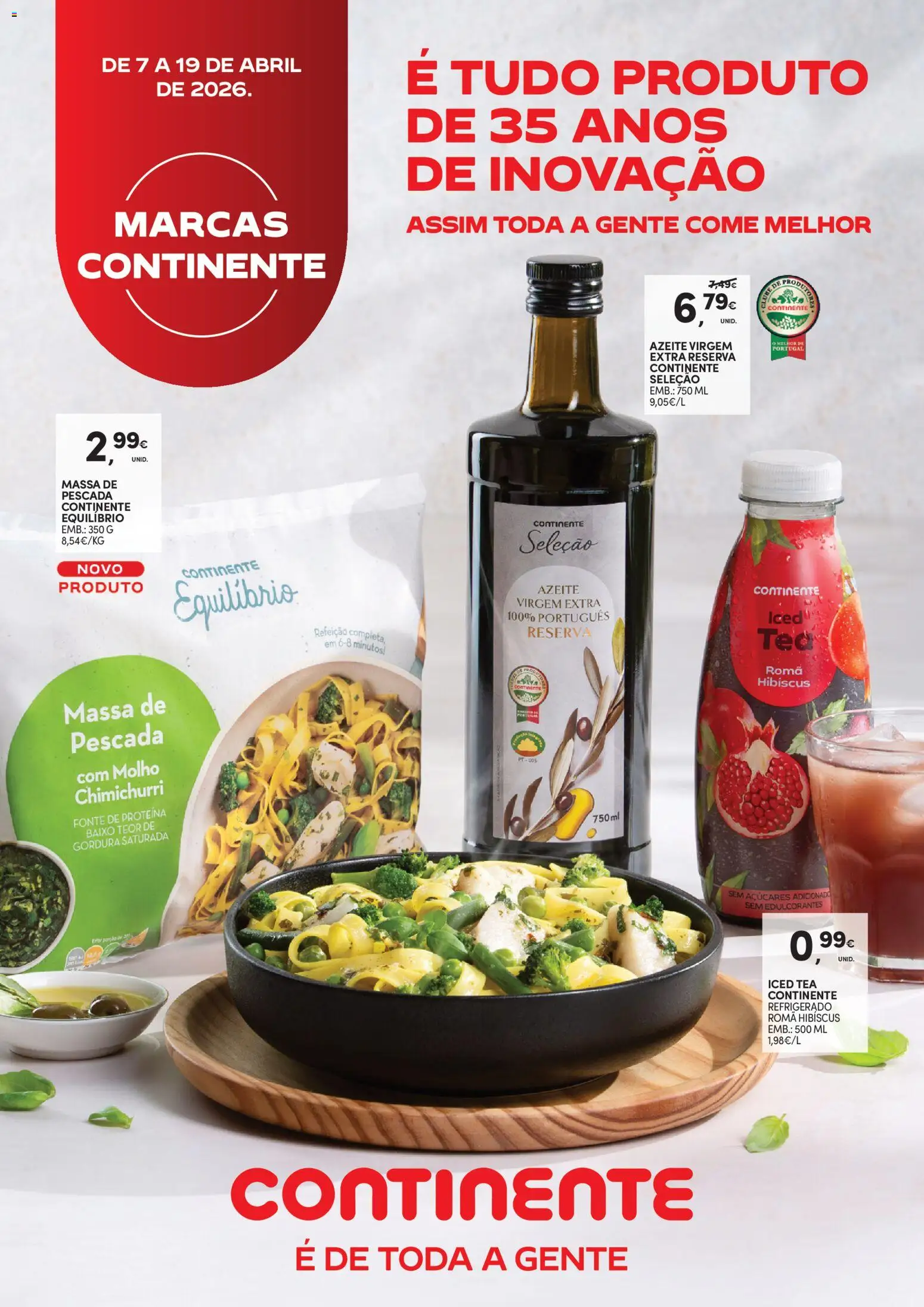 Continente - Marcas  │ válido de 07.04.2026 | Página: 1 | Produtos: Azeite, Pescada, Massa, Proteina