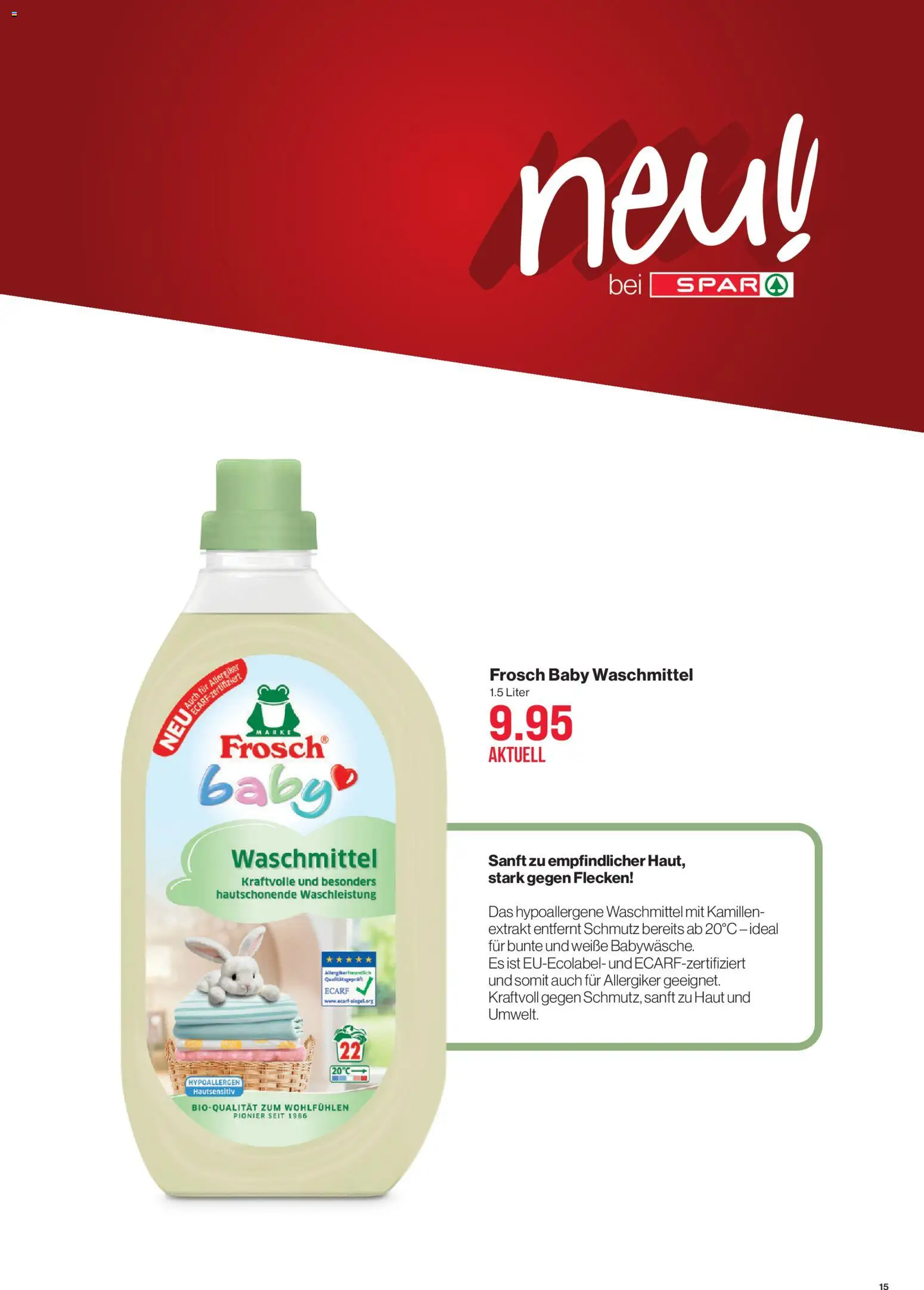 SPAR - SPAR Handels AG – gültig ab 16.04.2026 | Seite: 15 | Produkte: Waschmittel