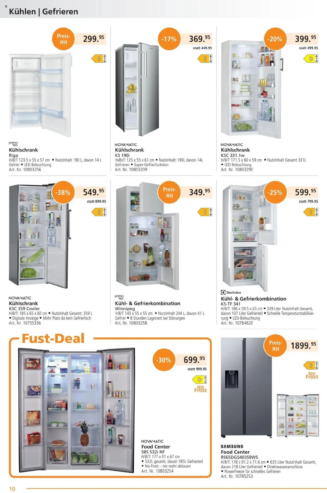 Fust Aktionen – gültig ab 22.09.2025 | Seite: 10 | Produkte: Samsung, Kühlschrank