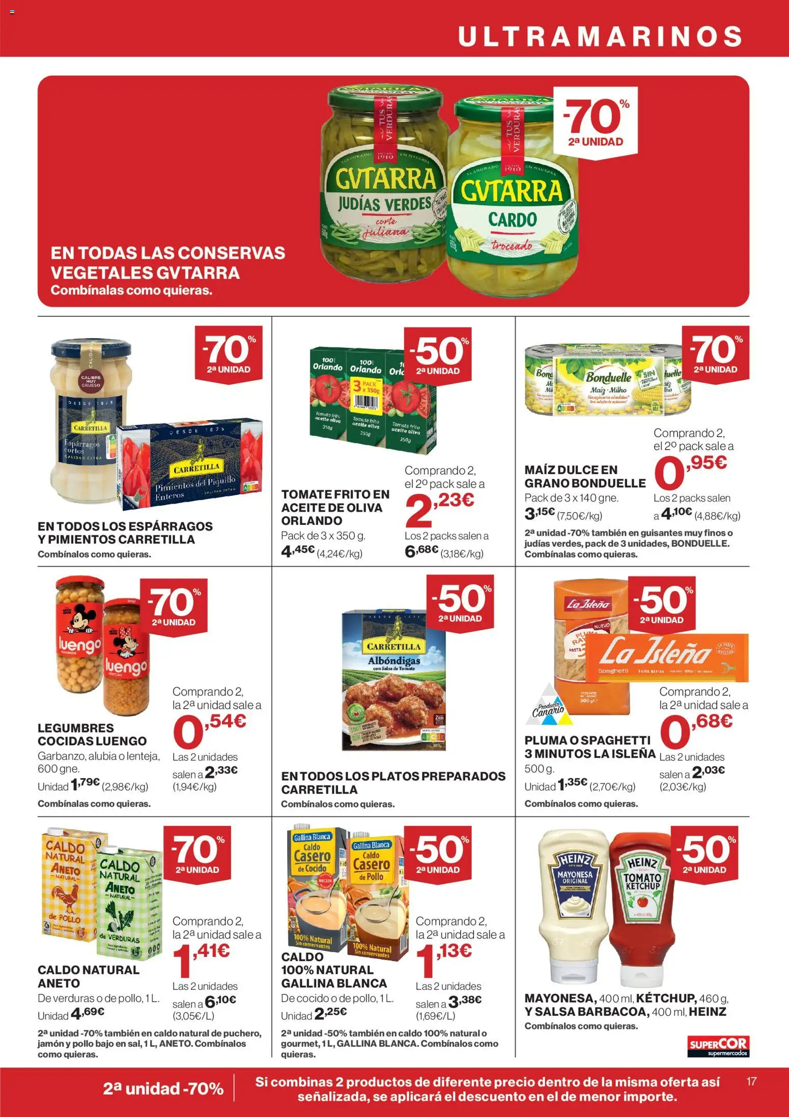 Supercor Canarias │ válido desde el 26.02.2026 | Página: 17 | Productos: Jamón, Νερό καρύδας, Salsa de tomate, Peso